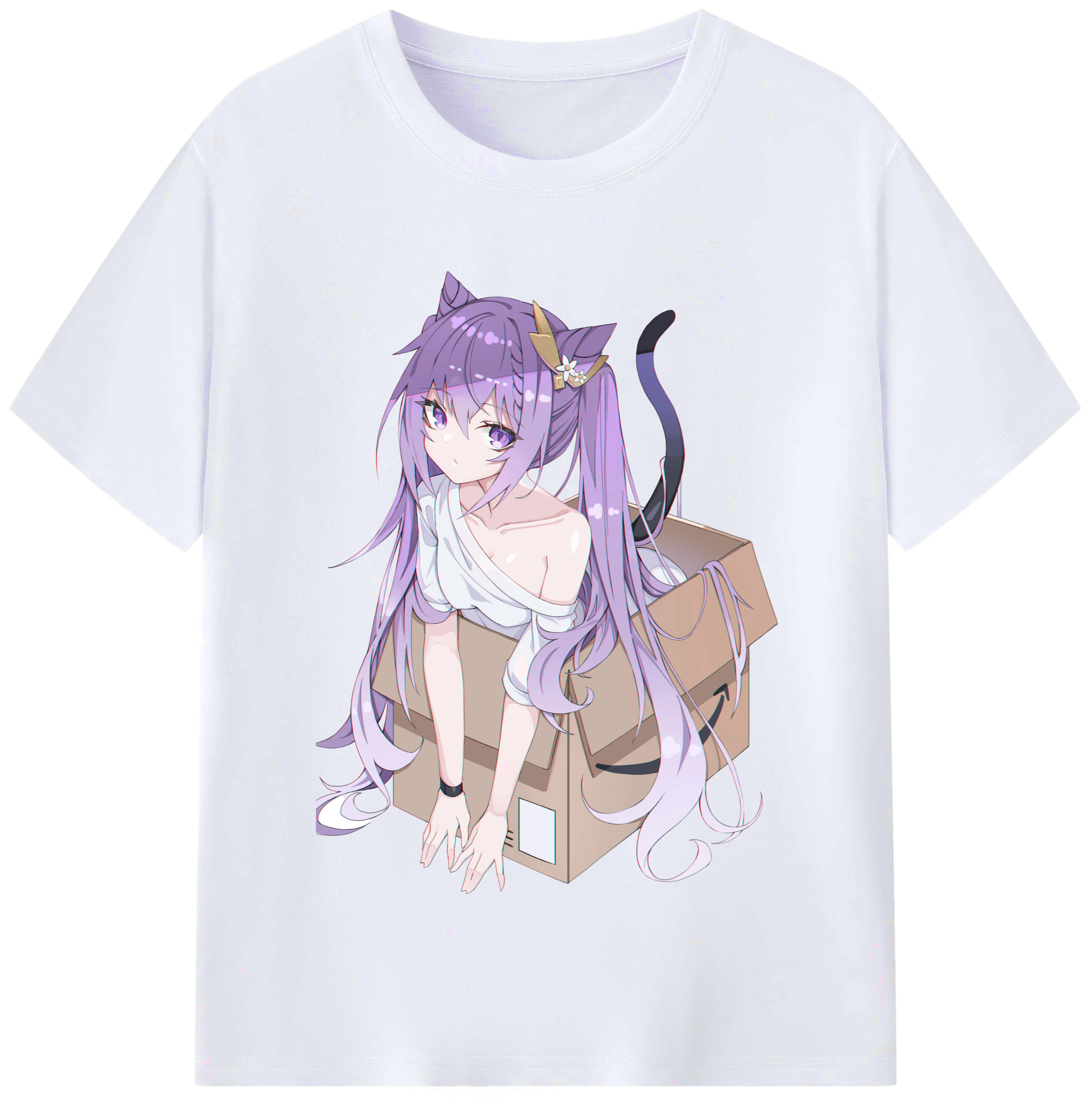 げんし神 刻晴 こくせい genshin Kokusei レディースカジュアルプリントTシャツ（綿100％）
