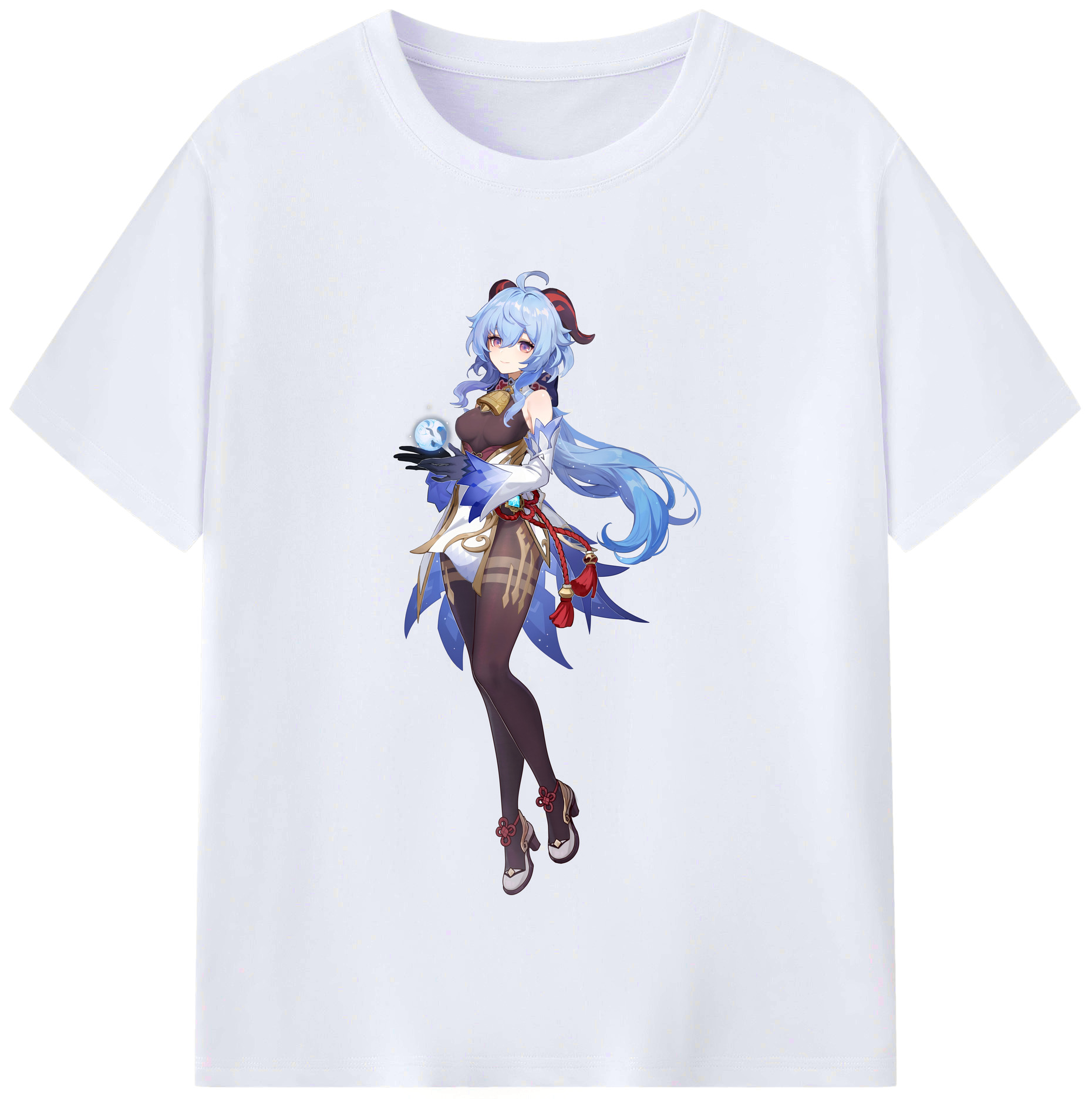 げんし神 甘雨 かんう genshin Ganyu レディースカジュアルプリントTシャツ（綿100％）
