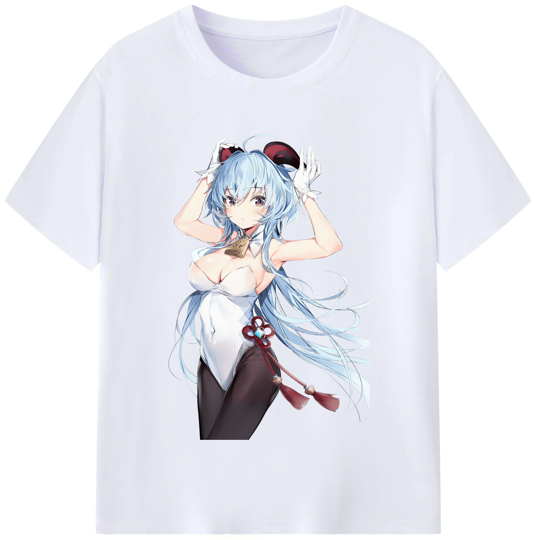 げんし神 甘雨 かんう genshin Ganyu レディースカジュアルプリントTシャツ（綿100％）