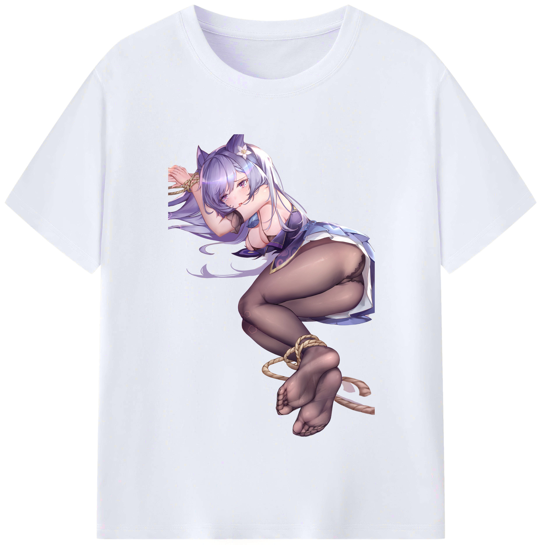 げんし神 刻晴 こくせい genshin Kokusei レディースカジュアルプリントTシャツ（綿100％）