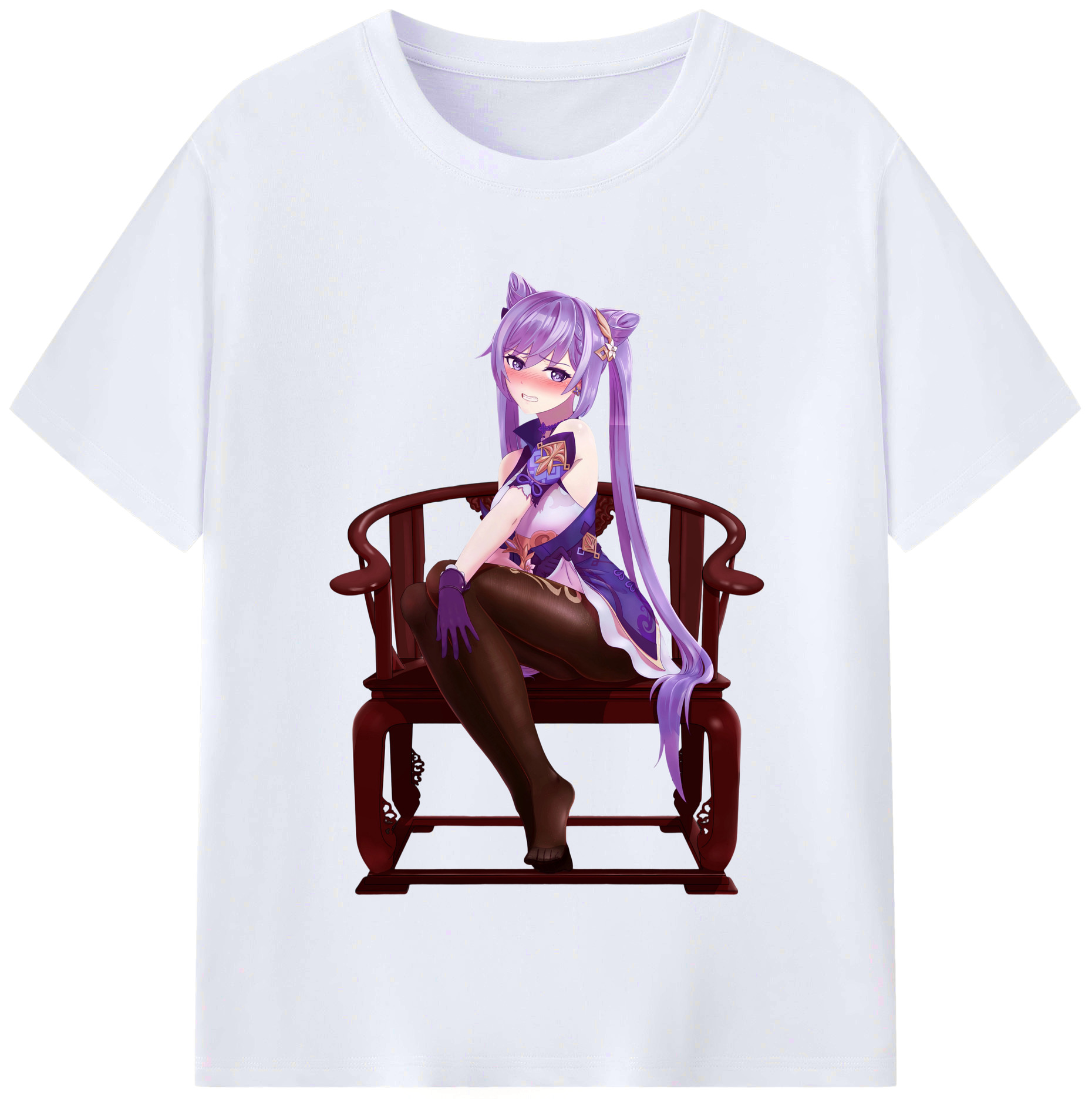 げんし神 刻晴 こくせい genshin Kokusei レディースカジュアルプリントTシャツ（綿100％）