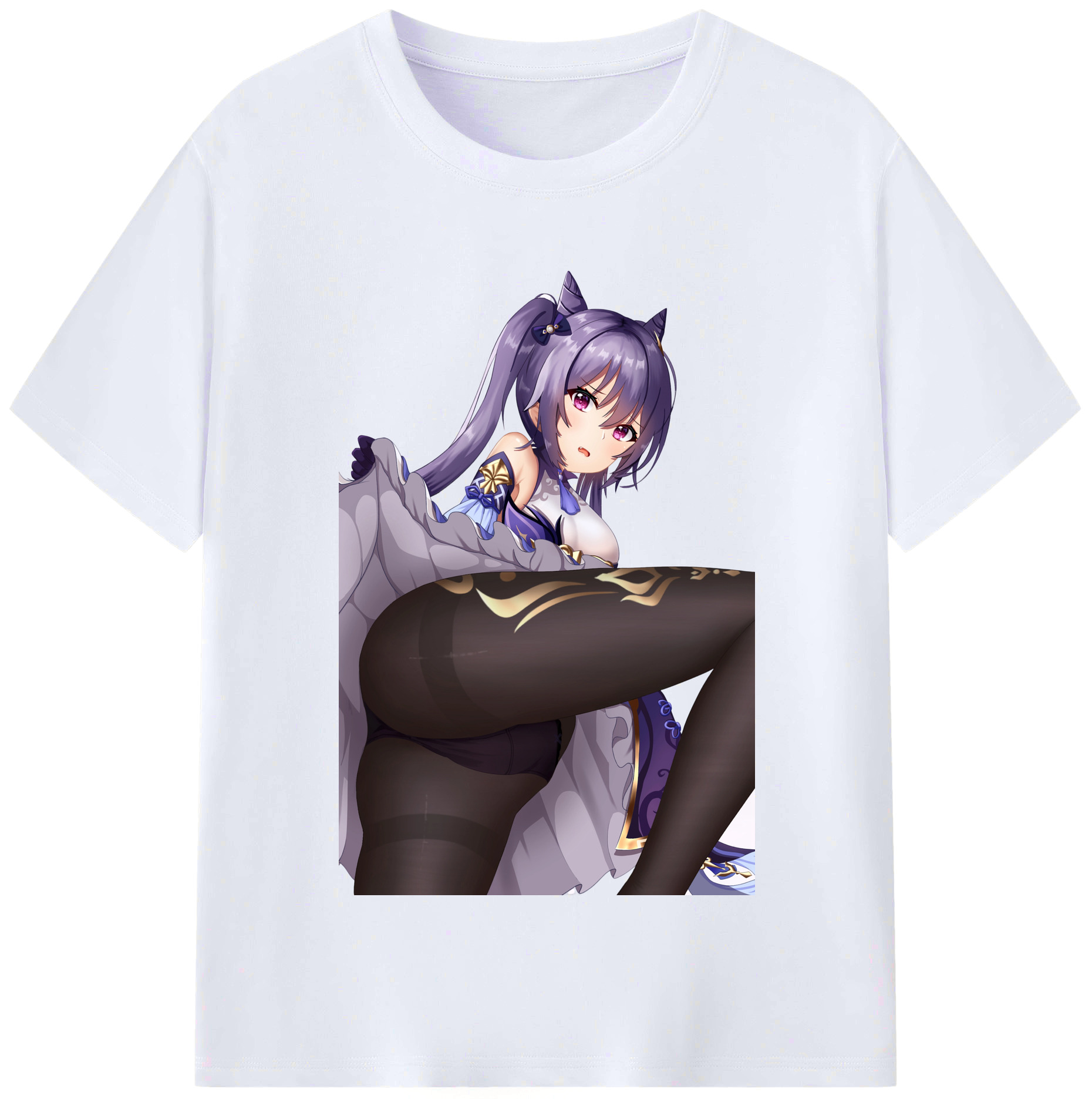 げんし神 刻晴 こくせい genshin Kokusei レディースカジュアルプリントTシャツ（綿100％）