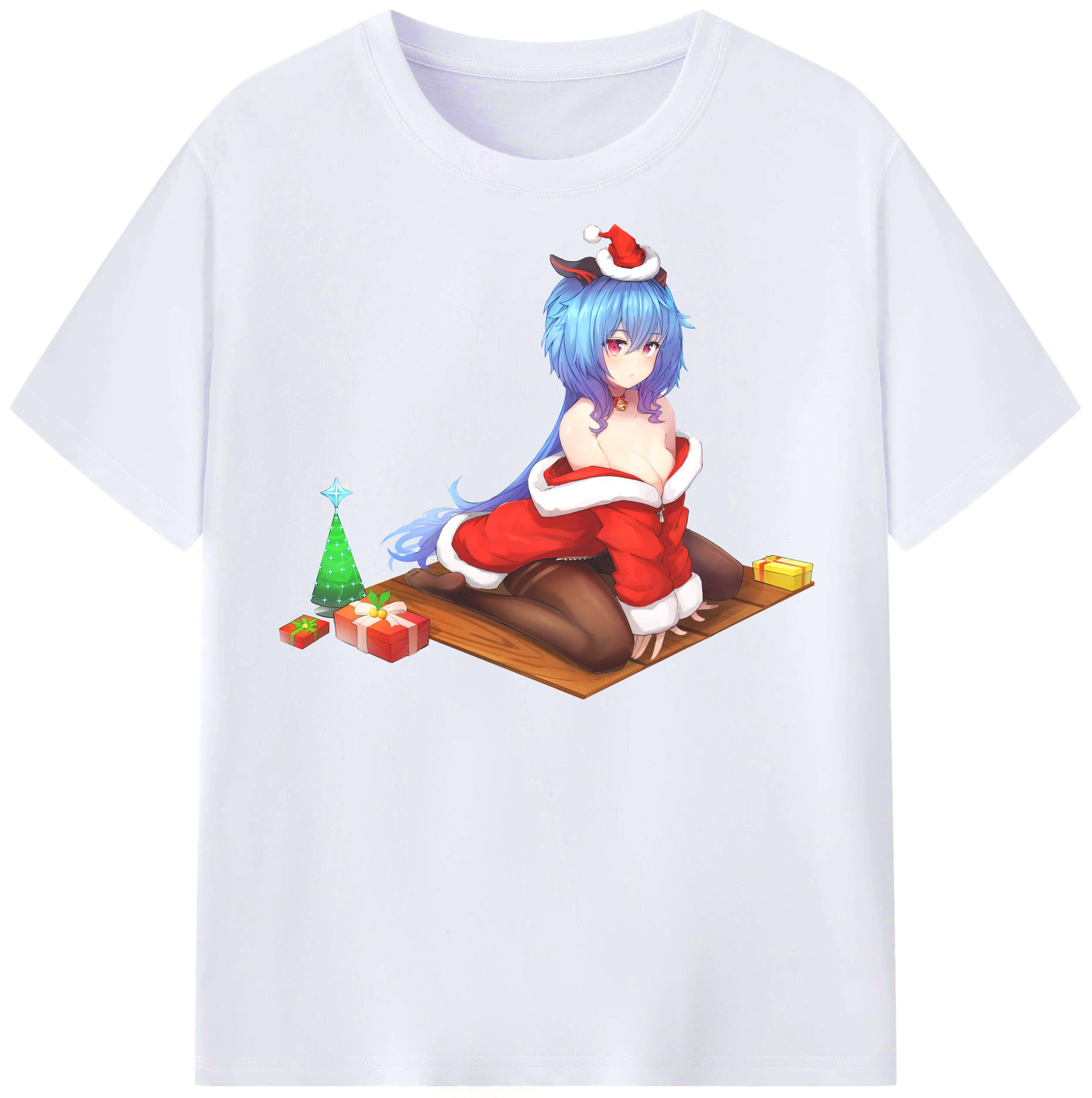 げんし神 甘雨 かんう genshin Ganyu レディースカジュアルプリントTシャツ（綿100％）
