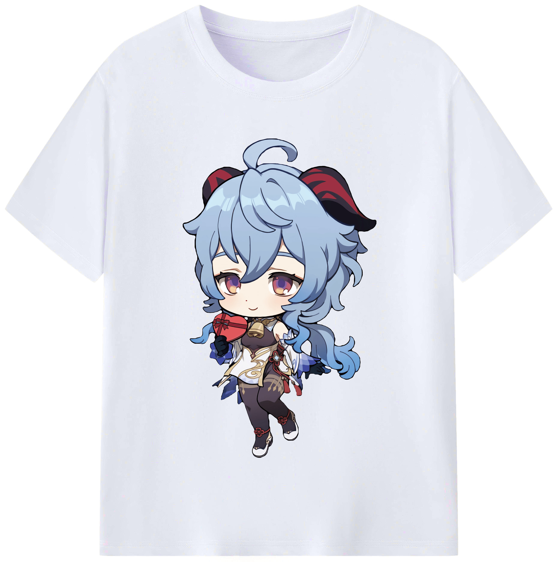 げんし神 甘雨 かんう genshin Ganyu レディースカジュアルプリントTシャツ（綿100％）