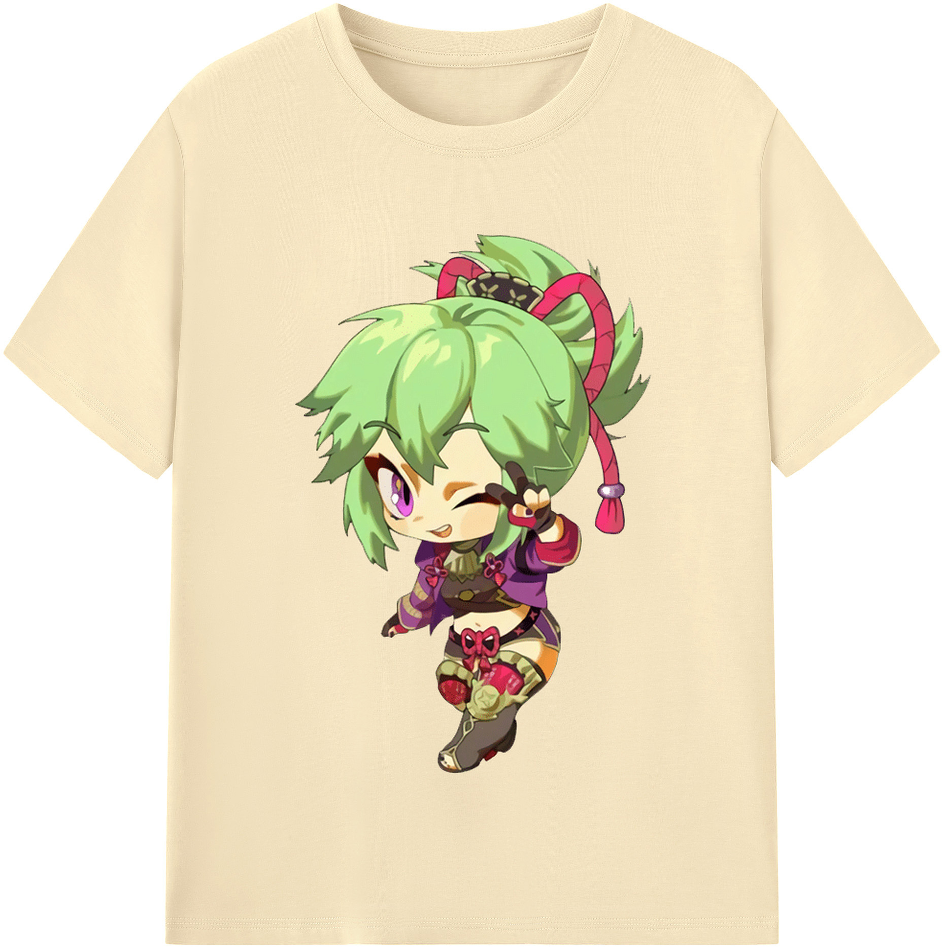 げんし神  久岐忍 くき しのぶ genshin Kuki Shinobu 綿100％半袖Tシャツ（フロントプリント）