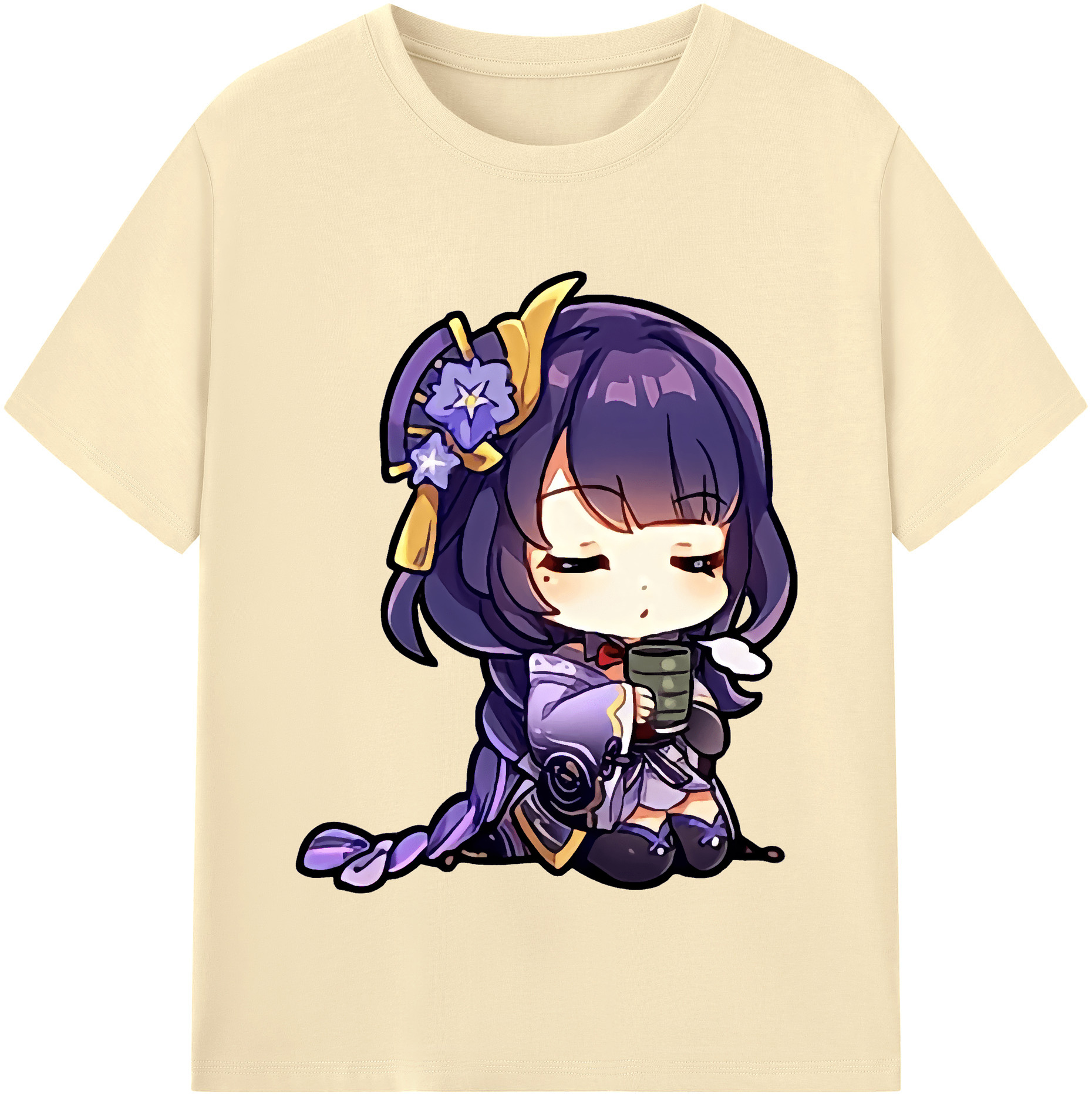 げんし神 雷電将軍 らいでんしょうぐん genshin Raiden Shogun 綿100％半袖Tシャツ（フロントプリント）