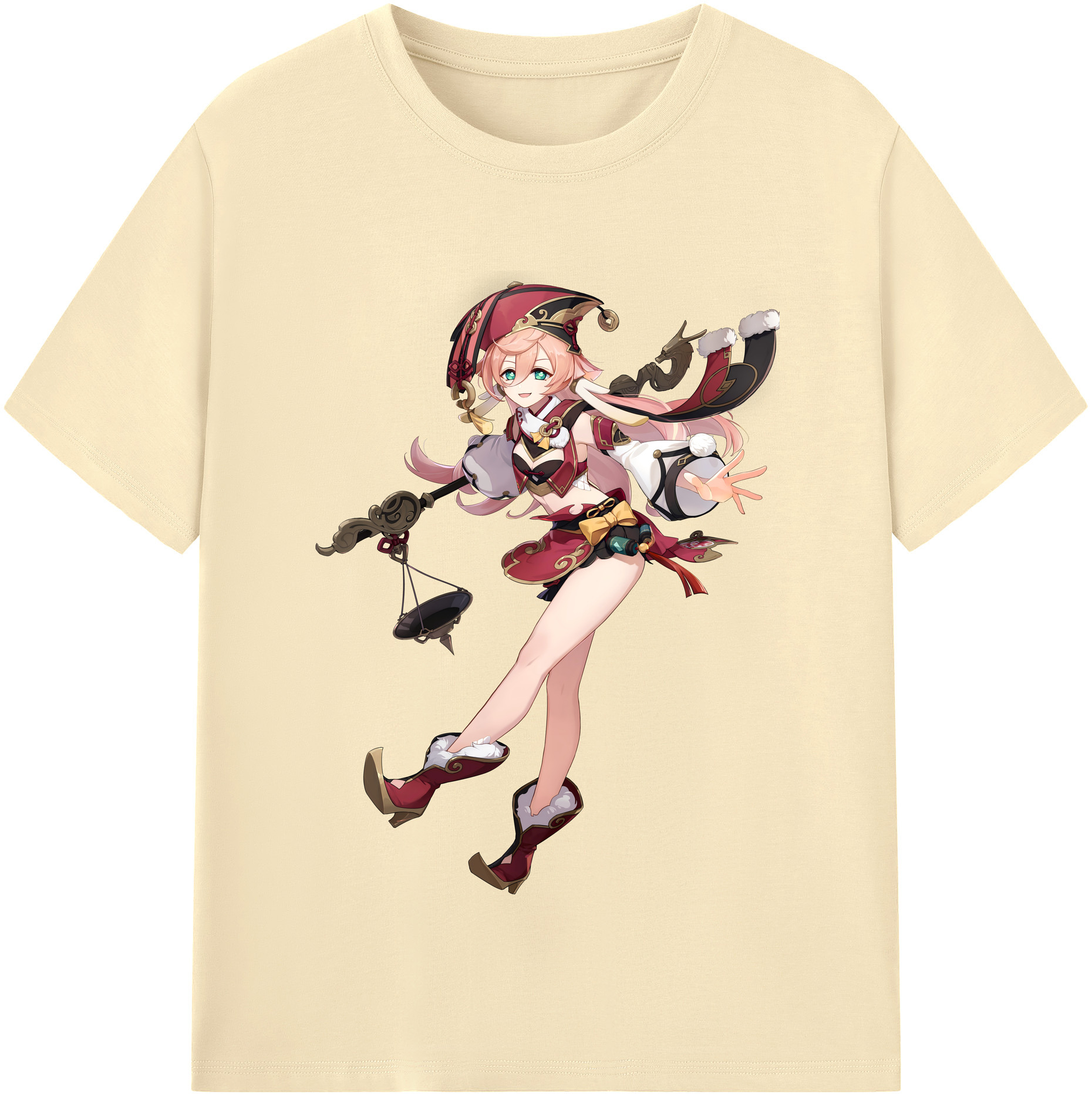 げんし神 ヤンフェイ genshin Yanfei 綿100％半袖Tシャツ（フロントプリント）