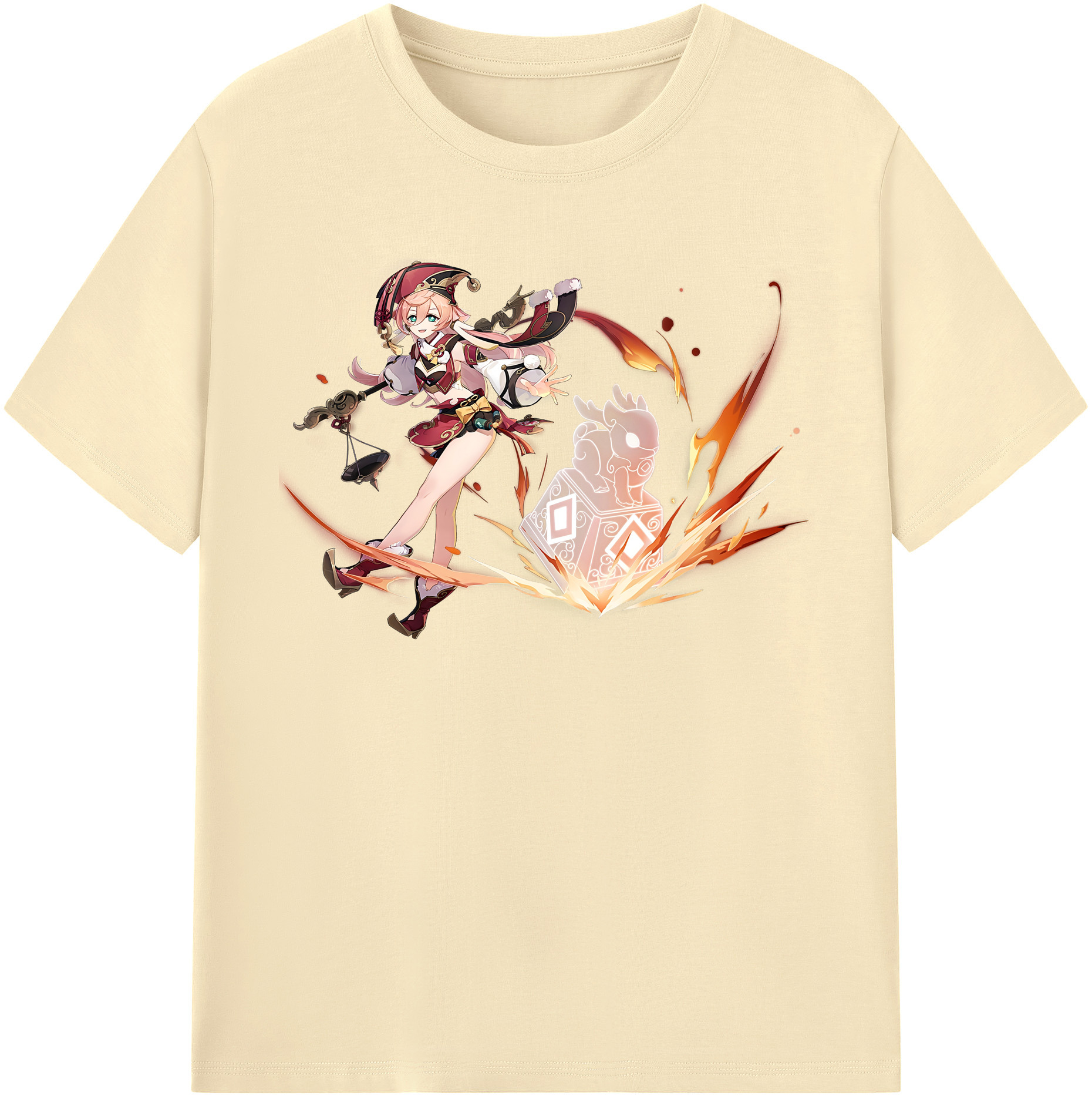 げんし神 ヤンフェイ genshin Yanfei 綿100％半袖Tシャツ（フロントプリント）