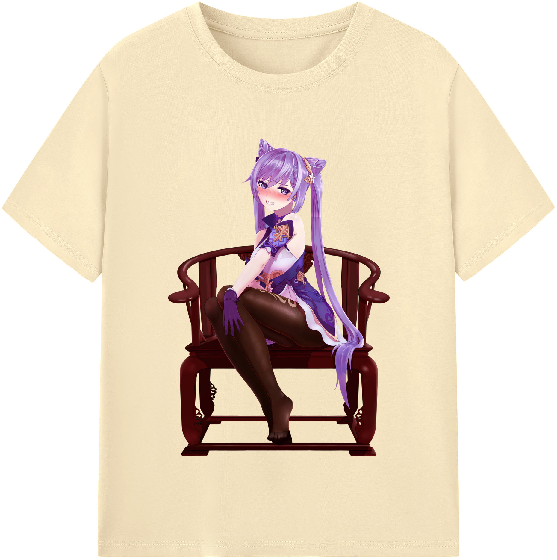 げんし神 刻晴 こくせい genshin Kokusei 綿100％半袖Tシャツ（フロントプリント）