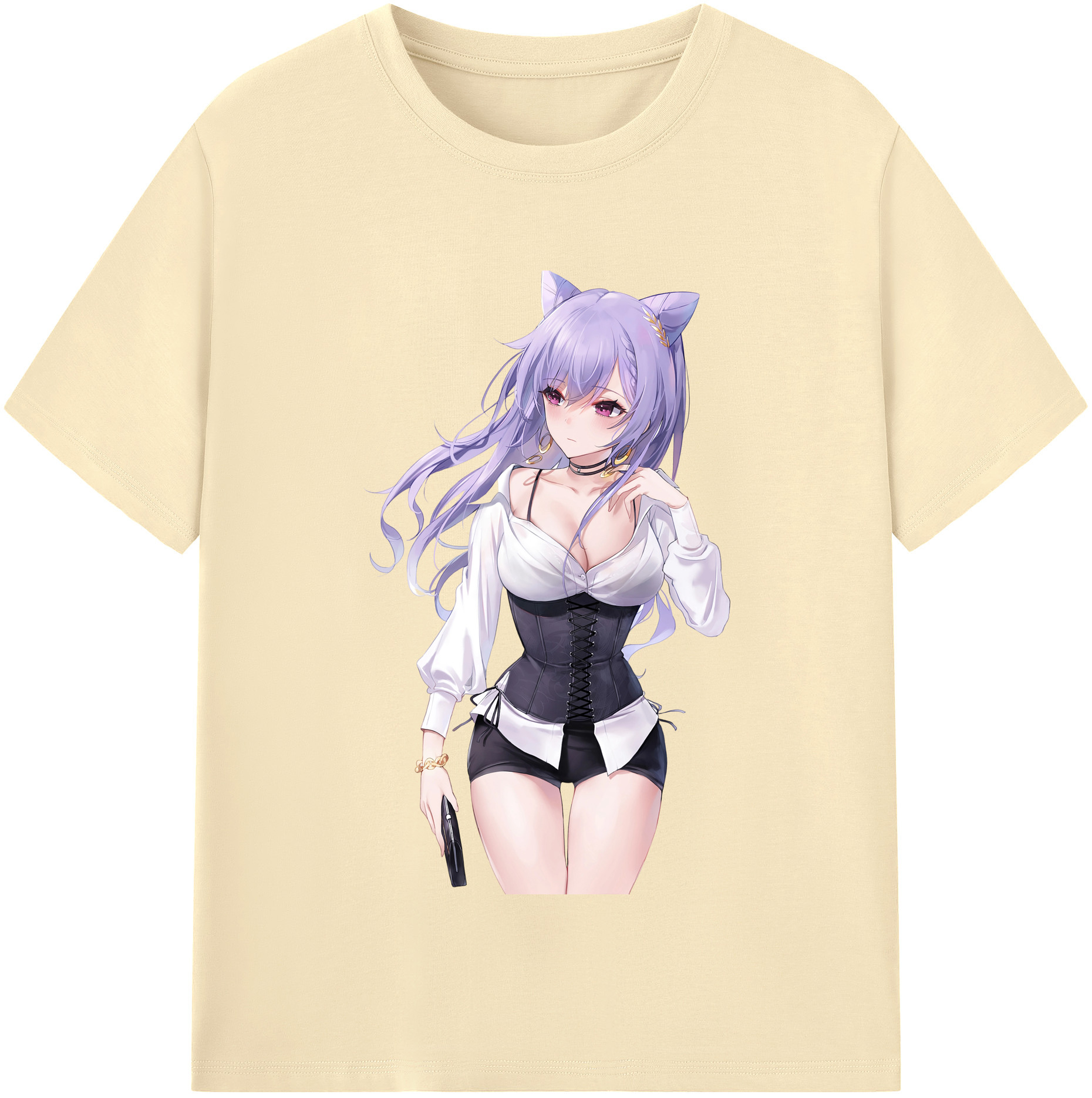 げんし神 刻晴 こくせい genshin Kokusei 綿100％半袖Tシャツ（フロントプリント）