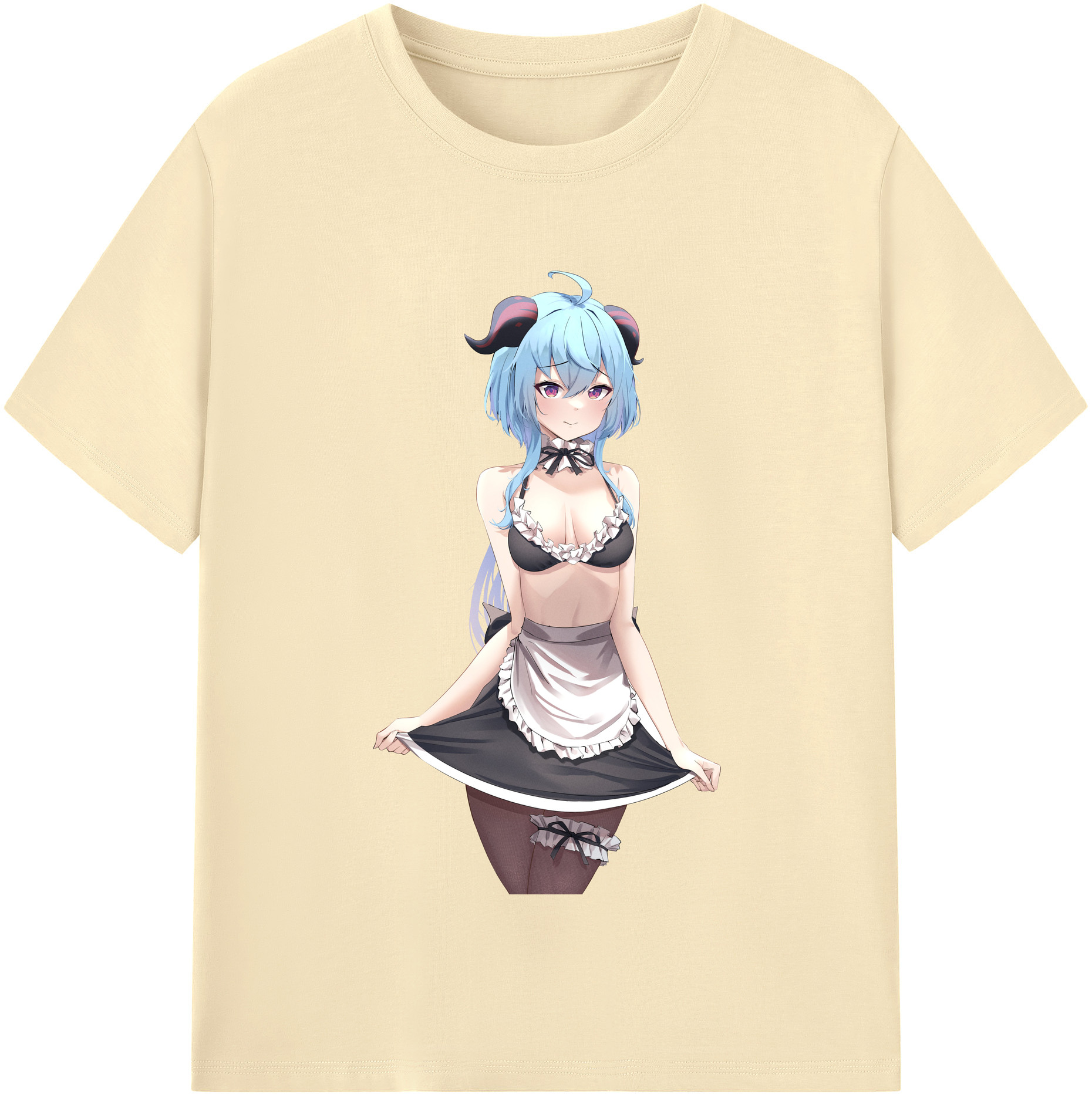 げんし神 甘雨 かんう genshin Ganyu 綿100％半袖Tシャツ（フロントプリント）