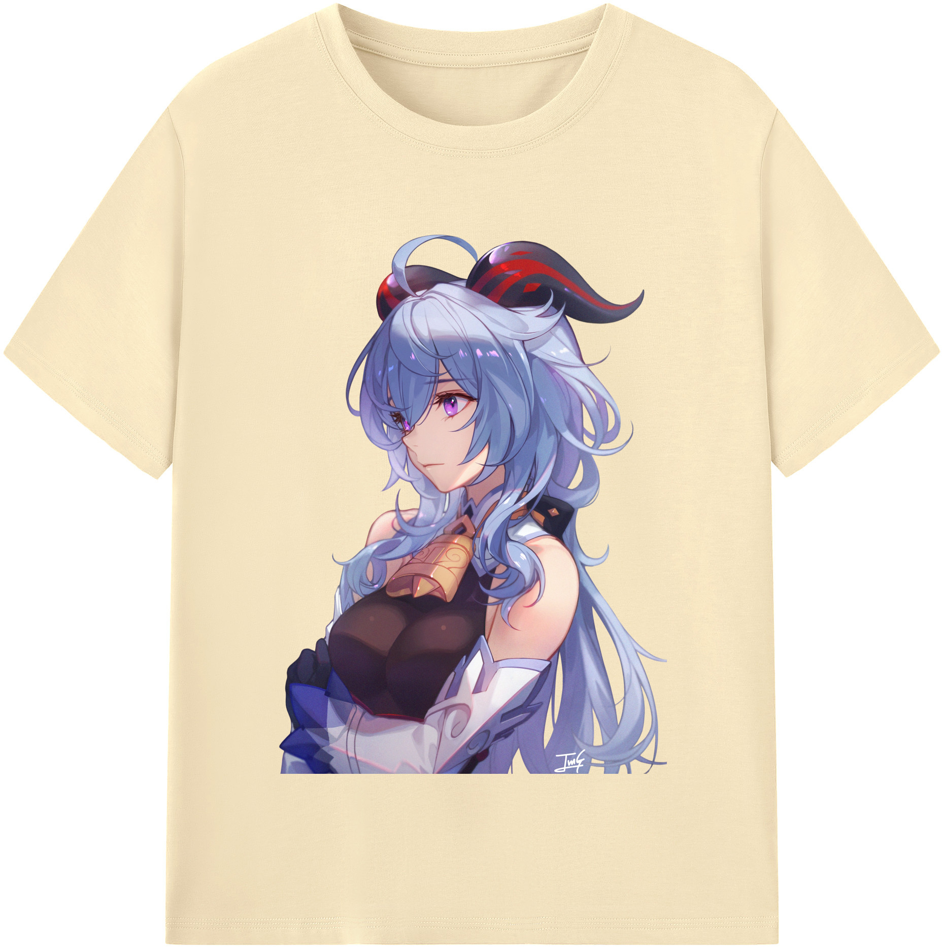 げんし神 甘雨 かんう genshin Ganyu 綿100％半袖Tシャツ（フロントプリント）