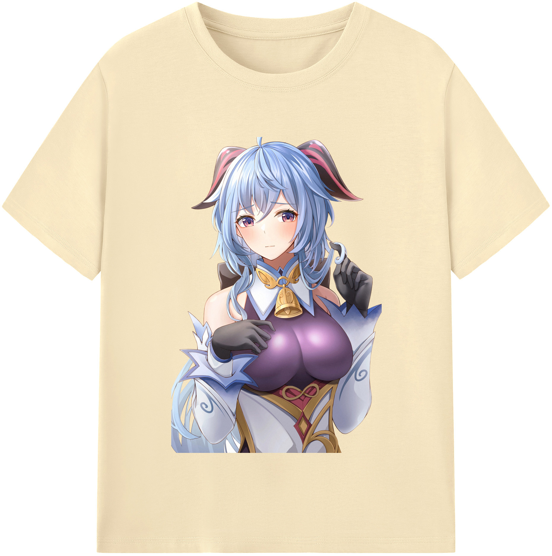 げんし神 甘雨 かんう genshin Ganyu 綿100％半袖Tシャツ（フロントプリント）