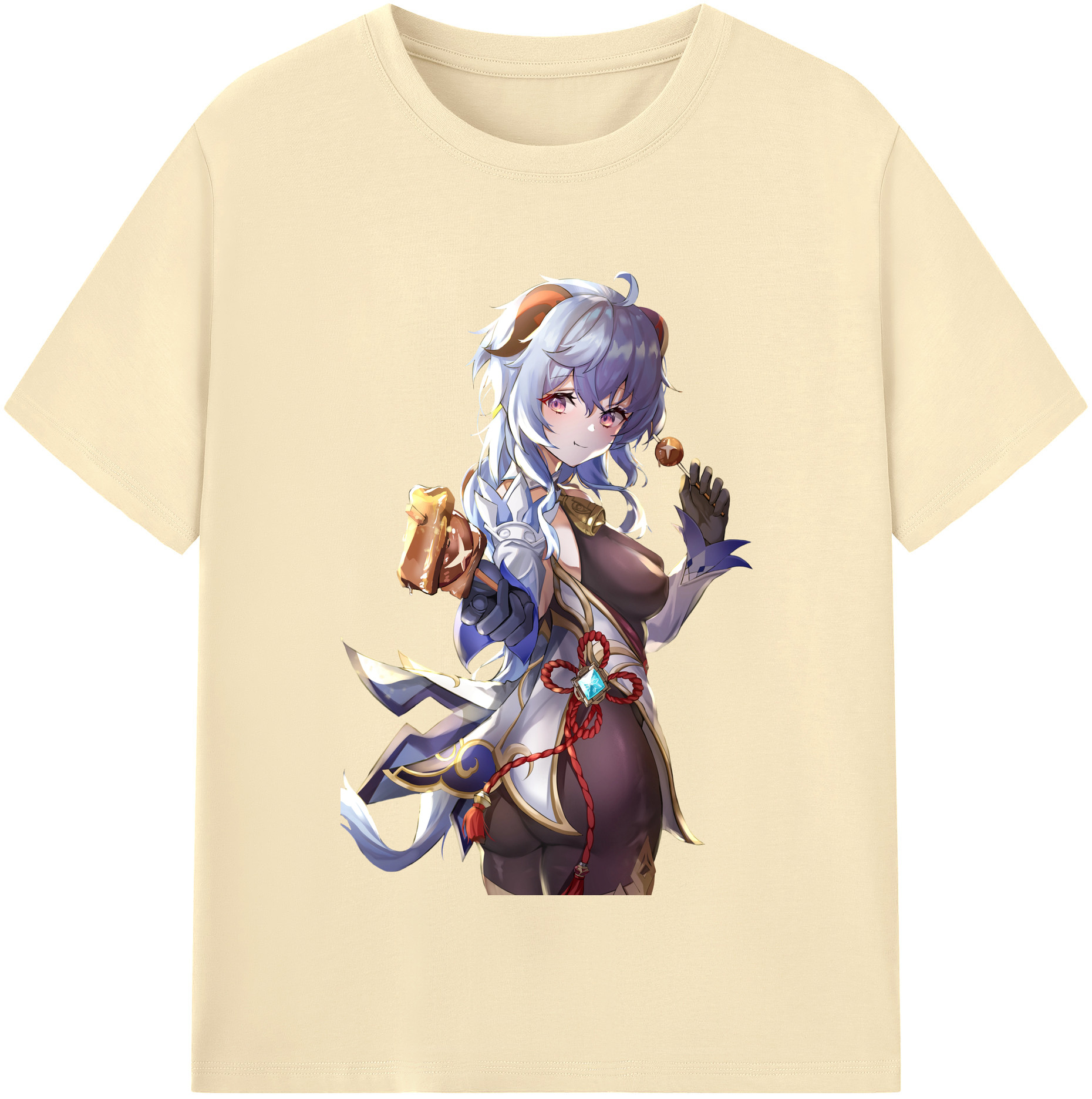 げんし神 甘雨 かんう genshin Ganyu 綿100％半袖Tシャツ（フロントプリント）