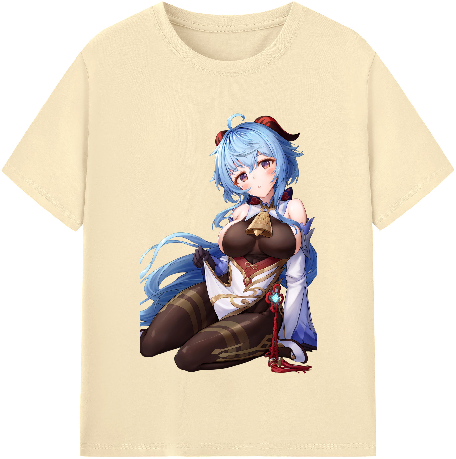 げんし神 甘雨 かんう genshin Ganyu 綿100％半袖Tシャツ（フロントプリント）