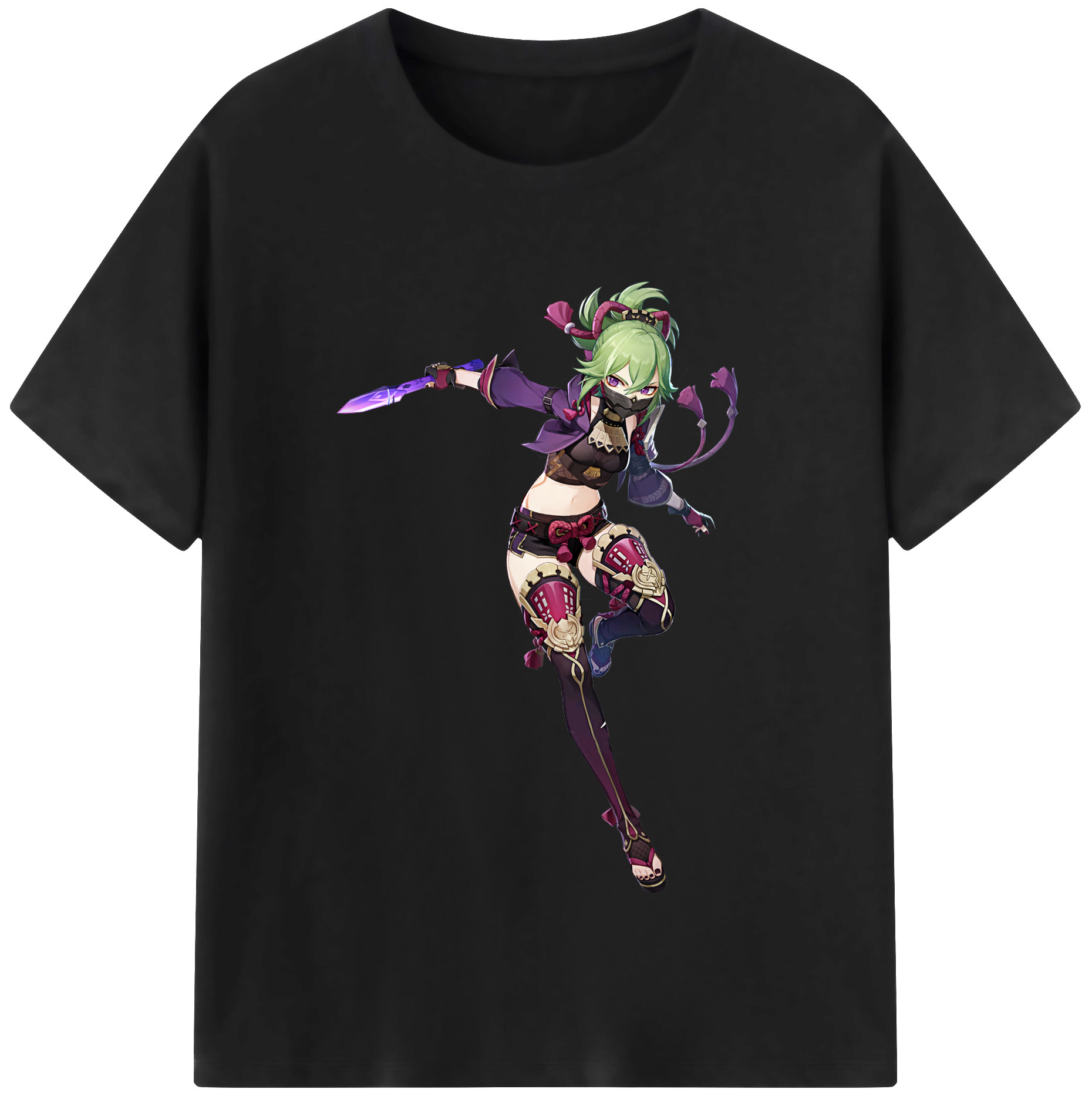 げんし神  久岐忍 くき しのぶ genshin Kuki Shinobu 綿100％半袖Tシャツ（フロントプリント）