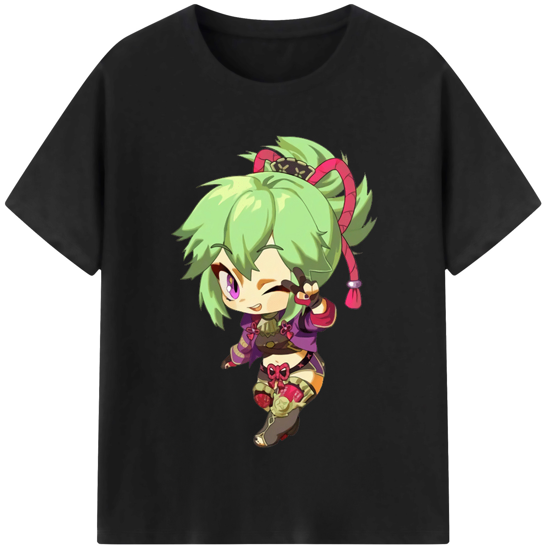 げんし神  久岐忍 くき しのぶ genshin Kuki Shinobu 綿100％半袖Tシャツ（フロントプリント）
