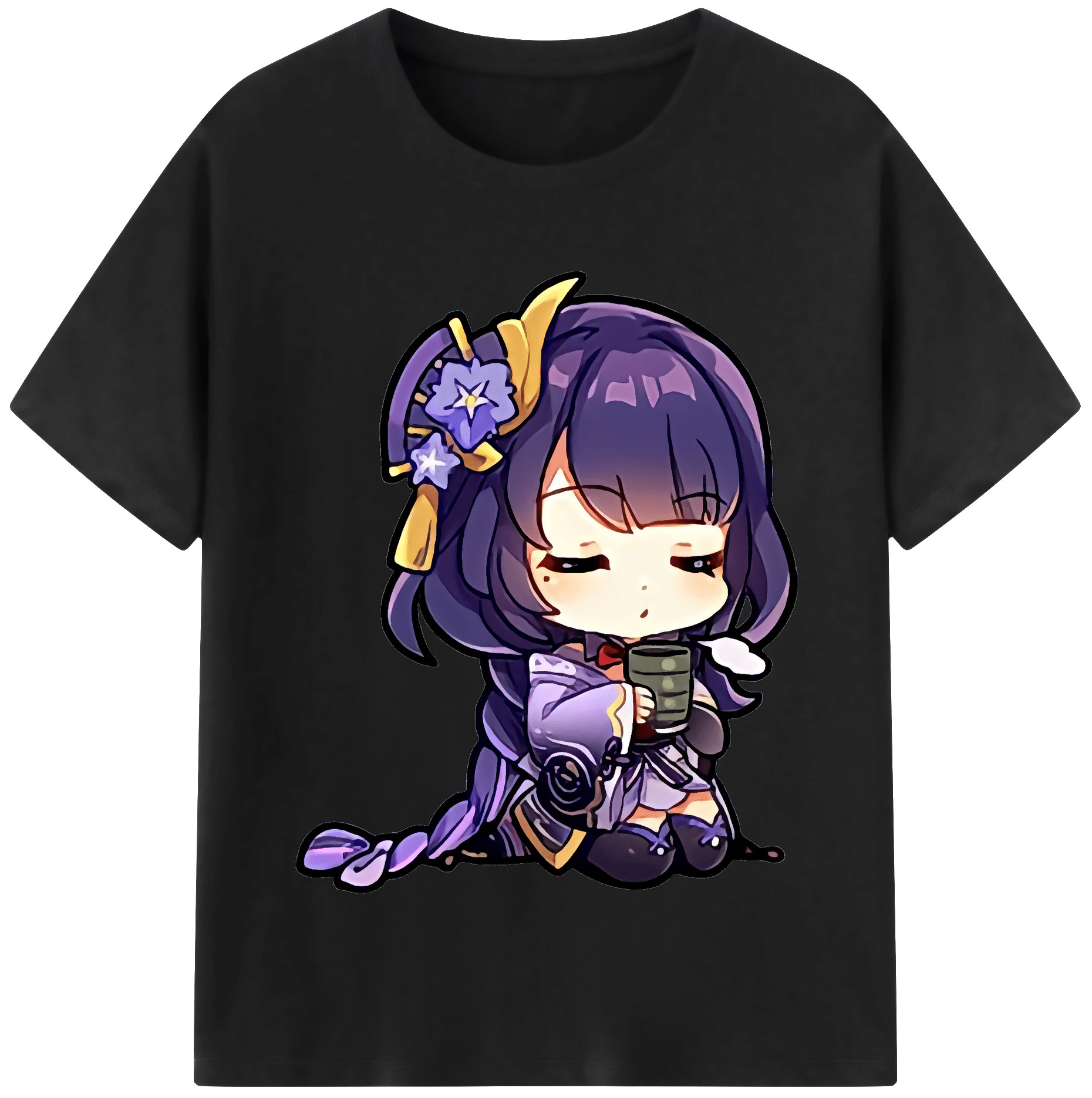 げんし神 雷電将軍 らいでんしょうぐん genshin Raiden Shogun 綿100％半袖Tシャツ（フロントプリント）