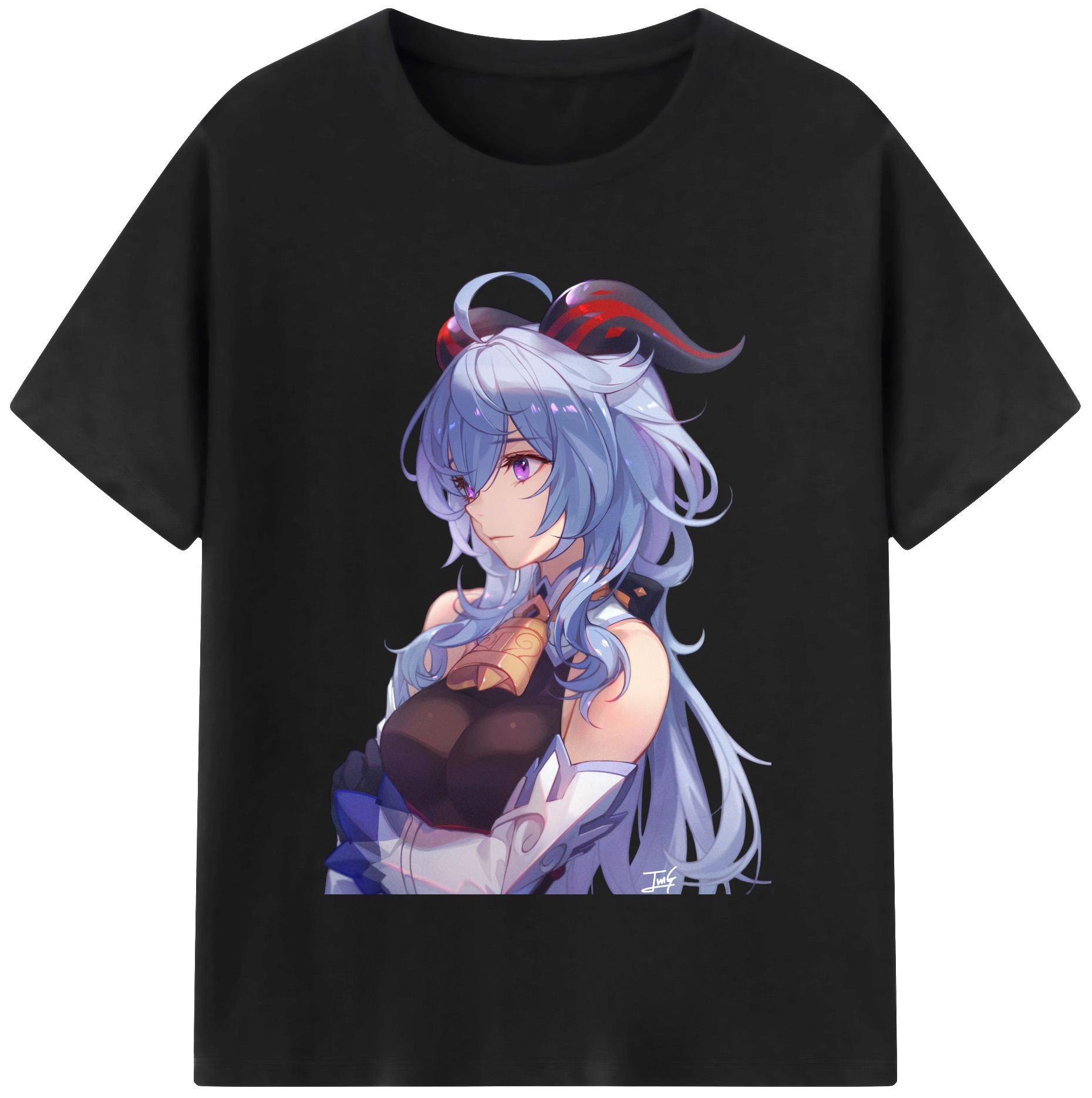 げんし神 甘雨 かんう genshin Ganyu 綿100％半袖Tシャツ（フロントプリント）