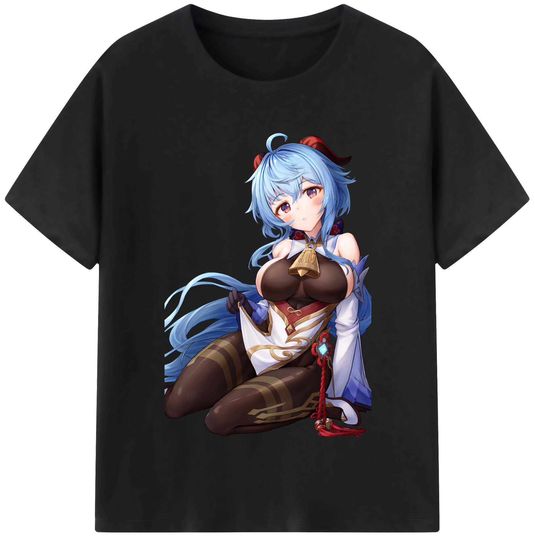 げんし神 甘雨 かんう genshin Ganyu 綿100％半袖Tシャツ（フロントプリント）