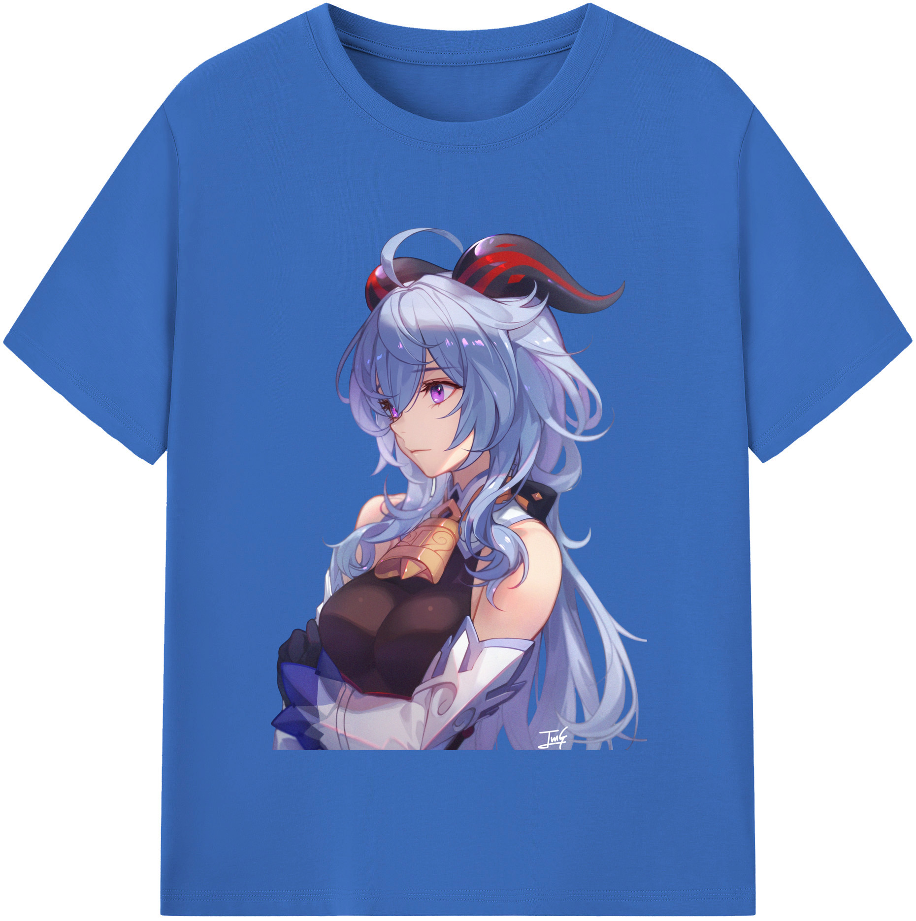 げんし神 甘雨 かんう genshin Ganyu 綿100％半袖Tシャツ（フロントプリント）