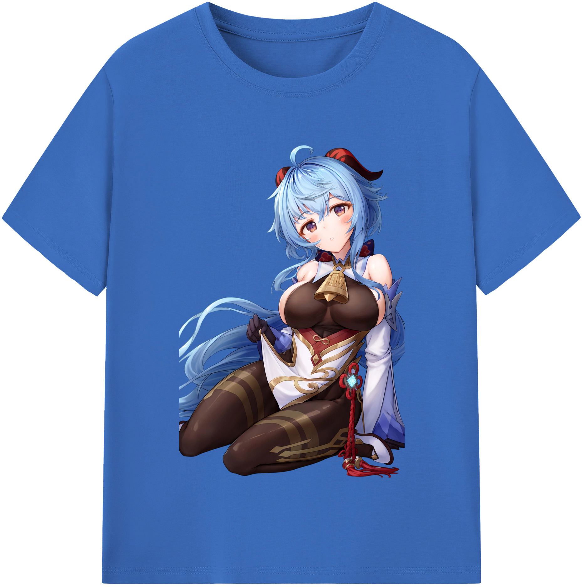 げんし神 甘雨 かんう genshin Ganyu 綿100％半袖Tシャツ（フロントプリント）