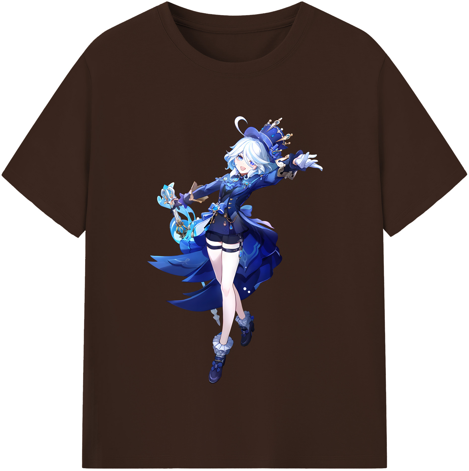 げんし神 フリーナ genshin Furina 綿100％半袖Tシャツ（フロントプリント）
