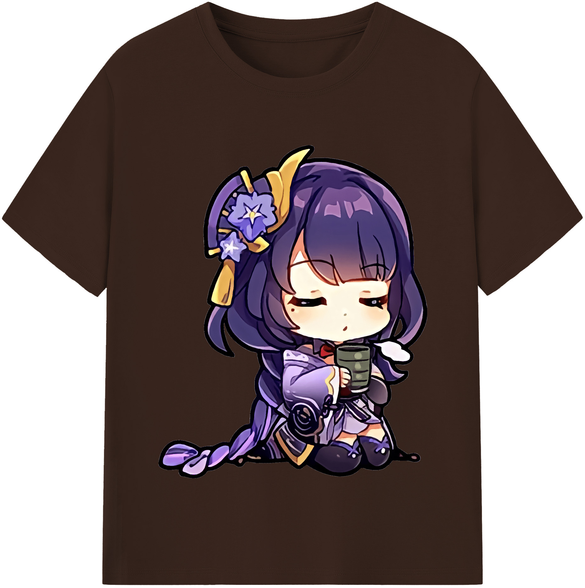 げんし神 雷電将軍 らいでんしょうぐん genshin Raiden Shogun 綿100％半袖Tシャツ（フロントプリント）