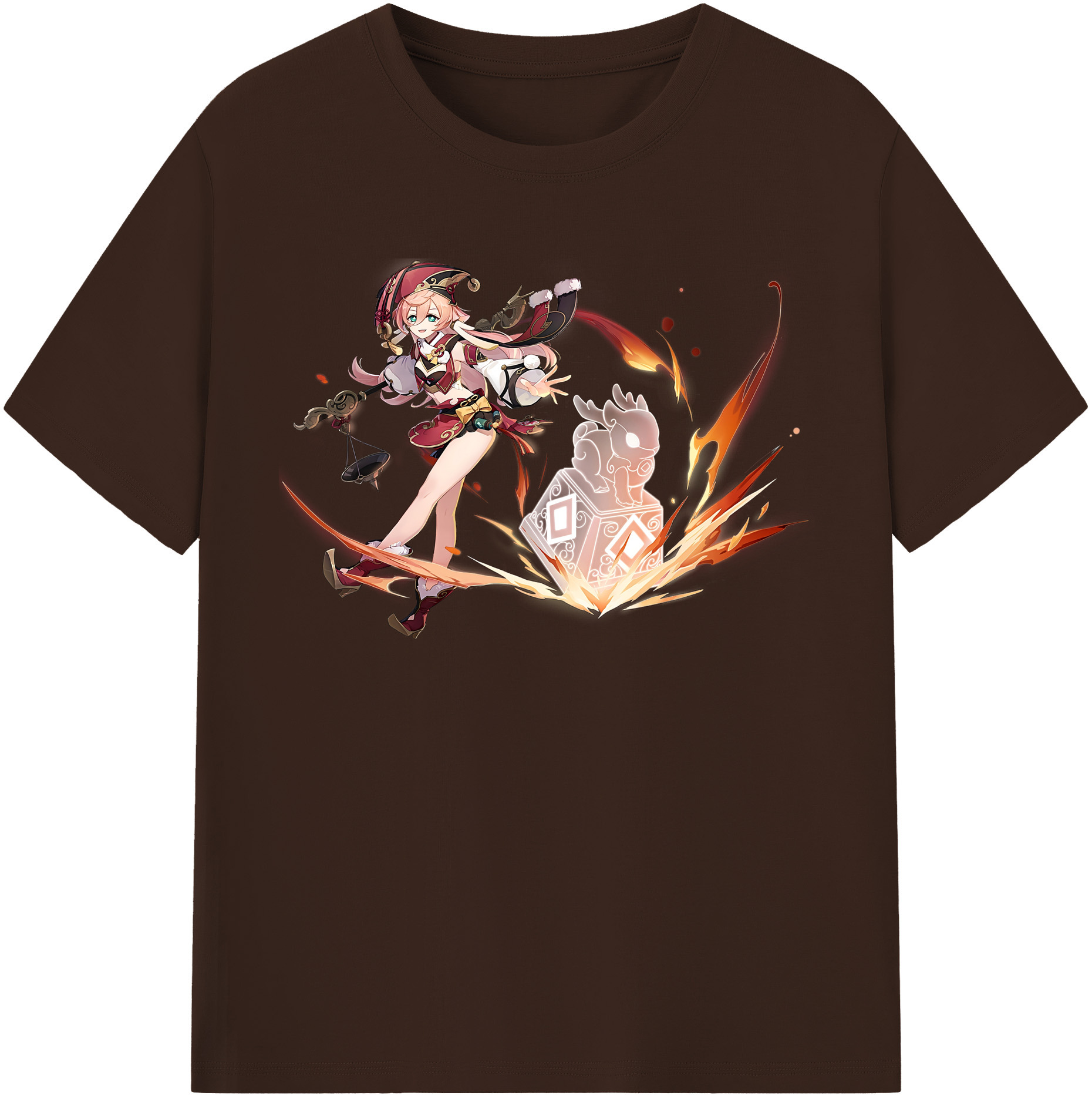 げんし神 ヤンフェイ genshin Yanfei 綿100％半袖Tシャツ（フロントプリント）