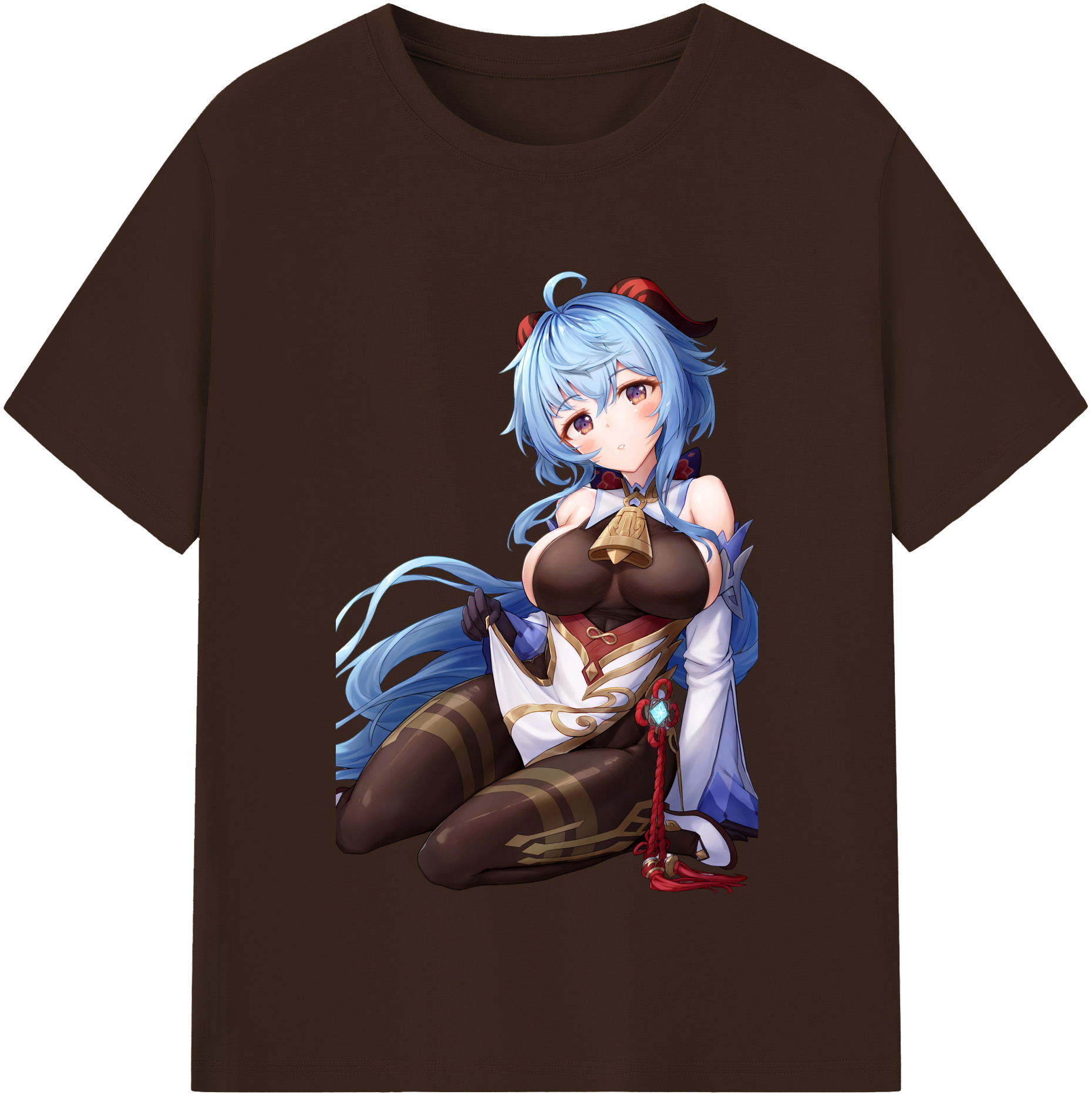 げんし神 甘雨 かんう genshin Ganyu 綿100％半袖Tシャツ（フロントプリント）