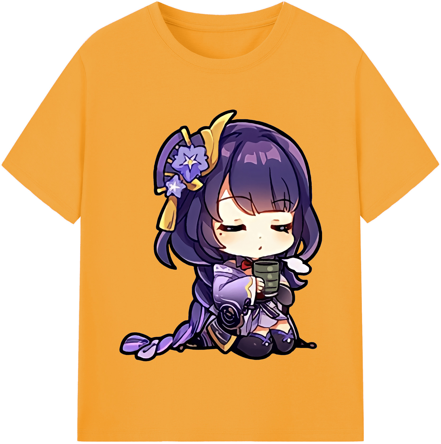 げんし神 雷電将軍 らいでんしょうぐん genshin Raiden Shogun 綿100％半袖Tシャツ（フロントプリント）