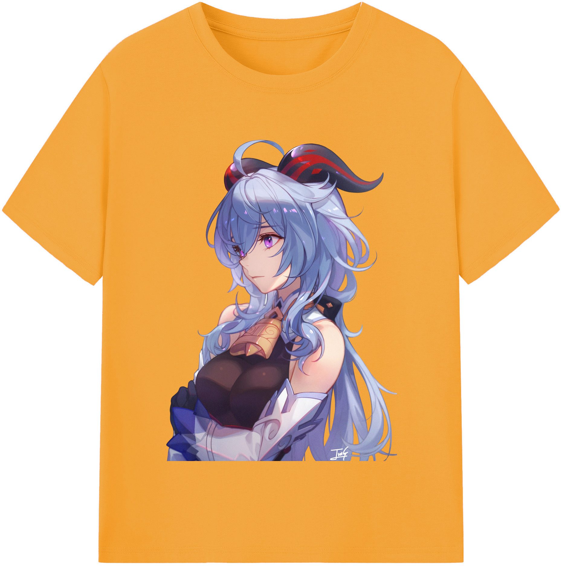 げんし神 甘雨 かんう genshin Ganyu 綿100％半袖Tシャツ（フロントプリント）