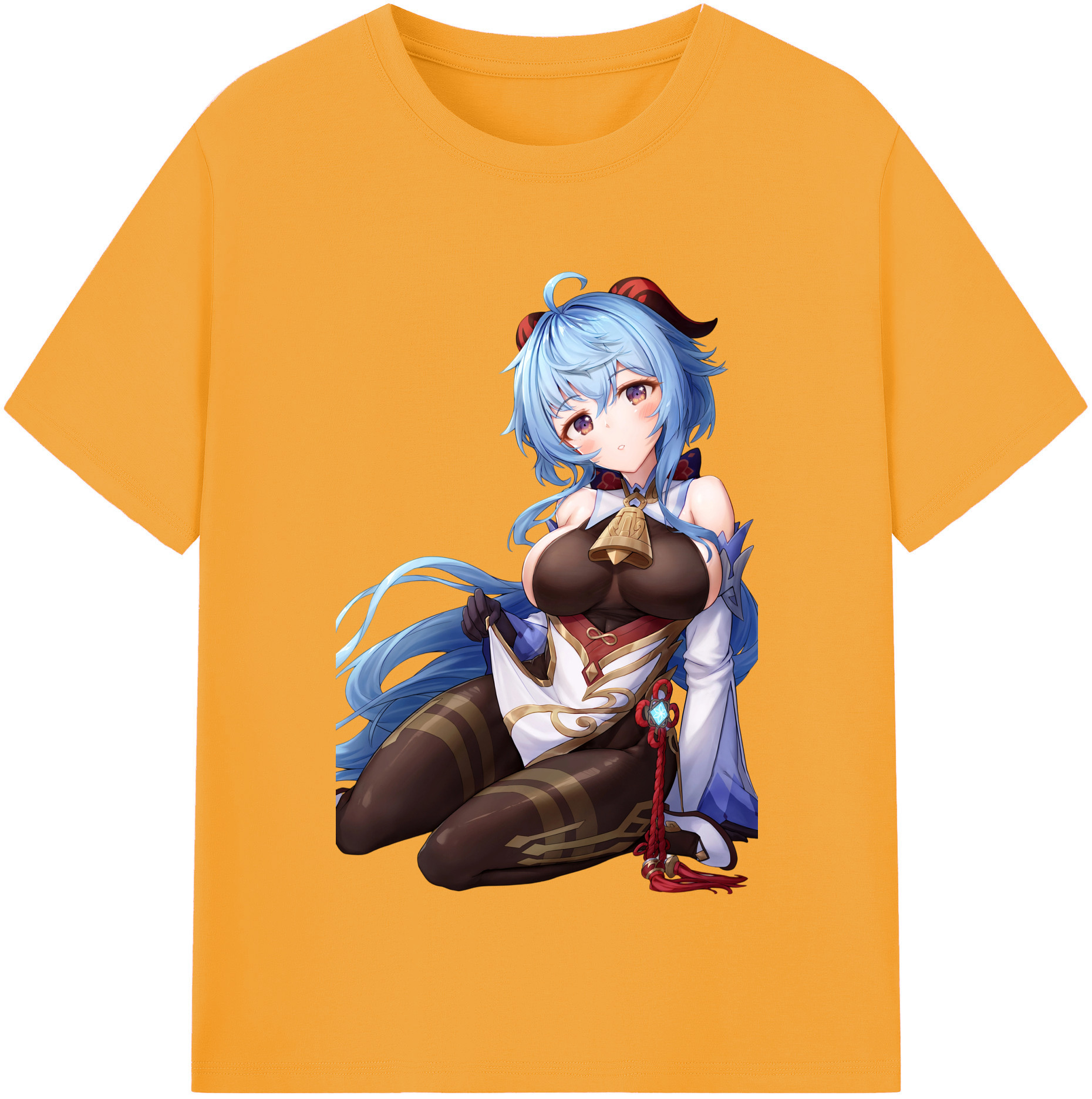 げんし神 甘雨 かんう genshin Ganyu 綿100％半袖Tシャツ（フロントプリント）