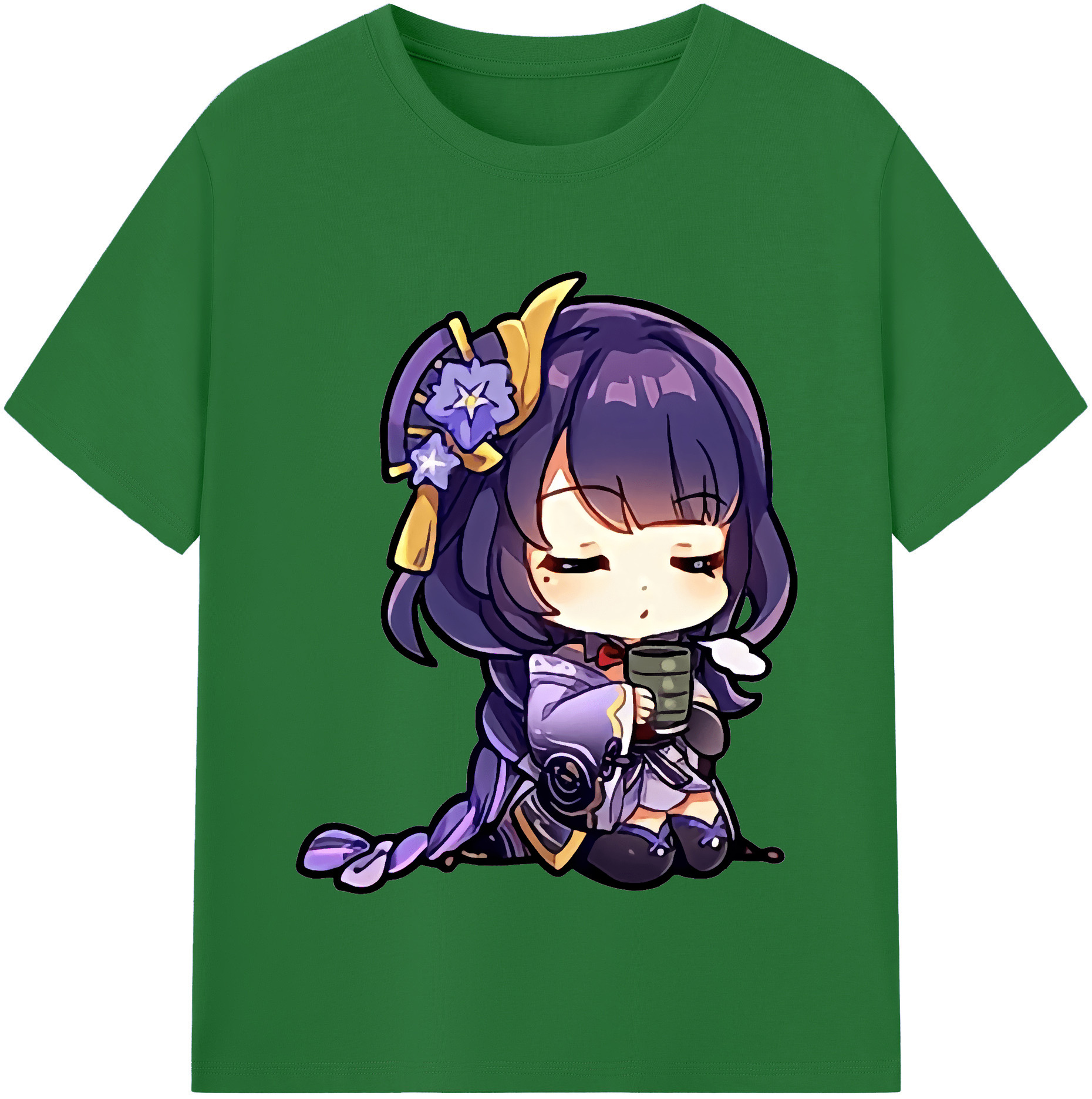 げんし神 雷電将軍 らいでんしょうぐん genshin Raiden Shogun 綿100％半袖Tシャツ（フロントプリント）