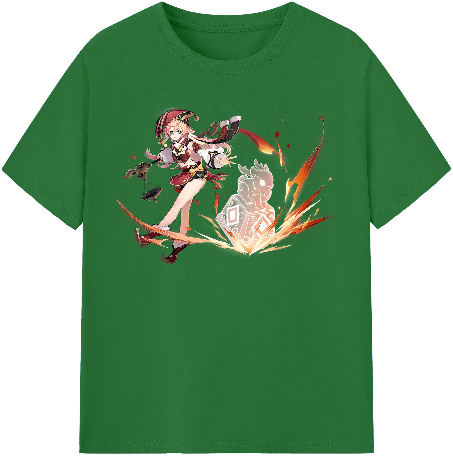 げんし神 ヤンフェイ genshin Yanfei 綿100％半袖Tシャツ（フロントプリント）