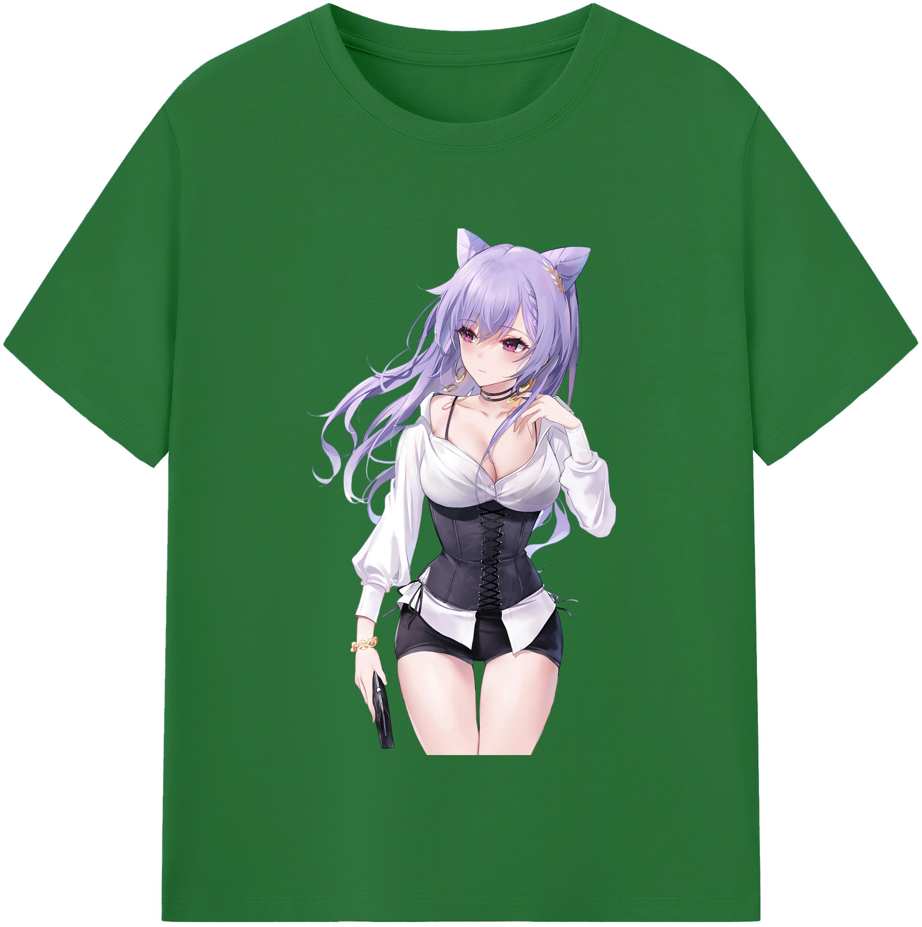 げんし神 刻晴 こくせい genshin Kokusei 綿100％半袖Tシャツ（フロントプリント）