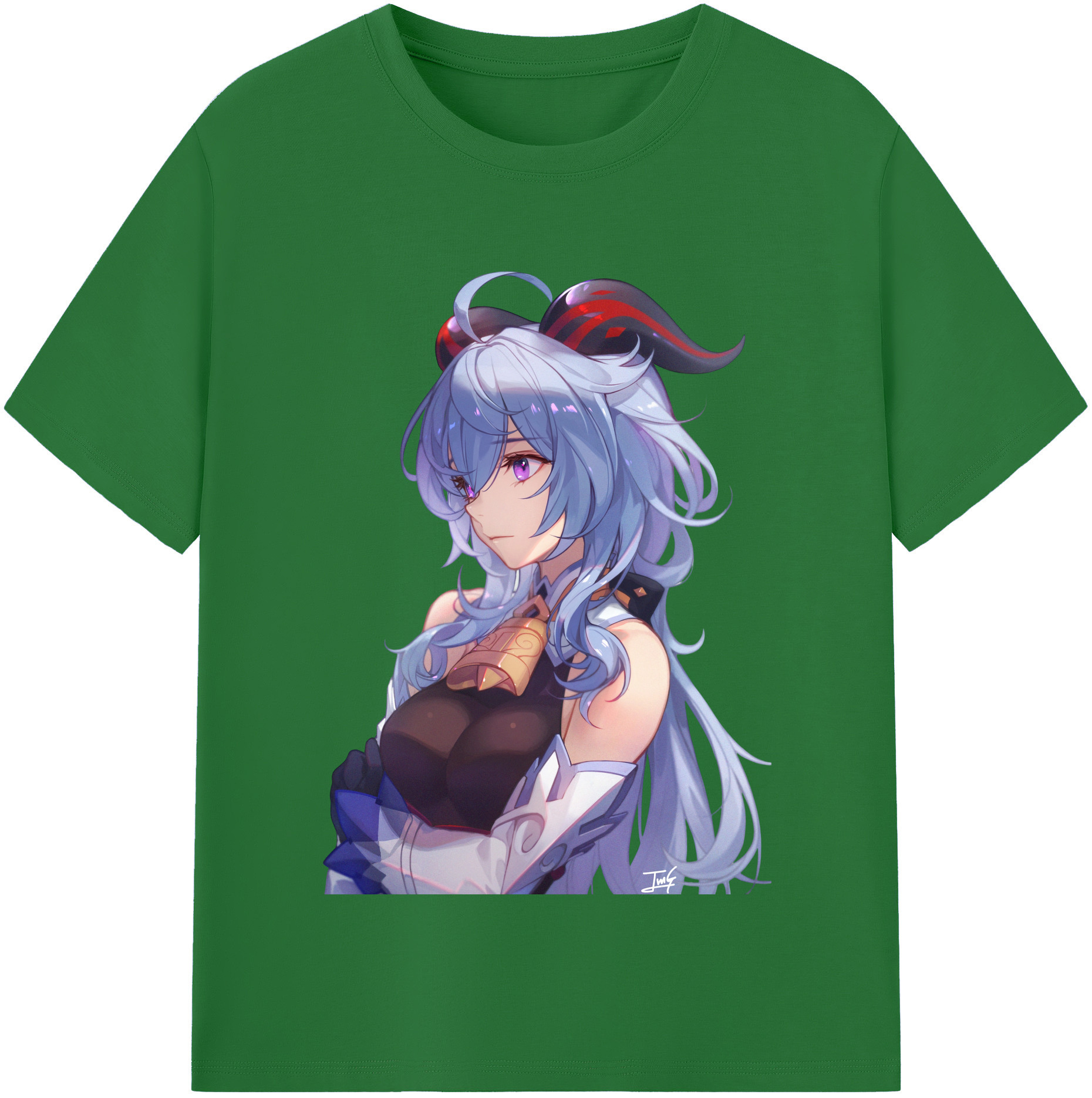 げんし神 甘雨 かんう genshin Ganyu 綿100％半袖Tシャツ（フロントプリント）