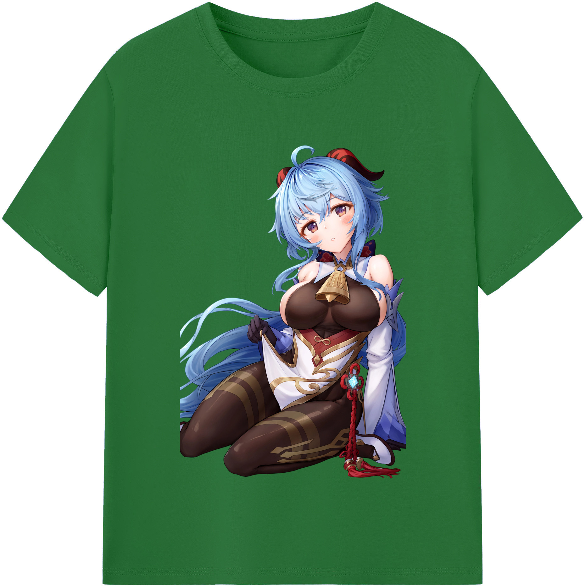 げんし神 甘雨 かんう genshin Ganyu 綿100％半袖Tシャツ（フロントプリント）