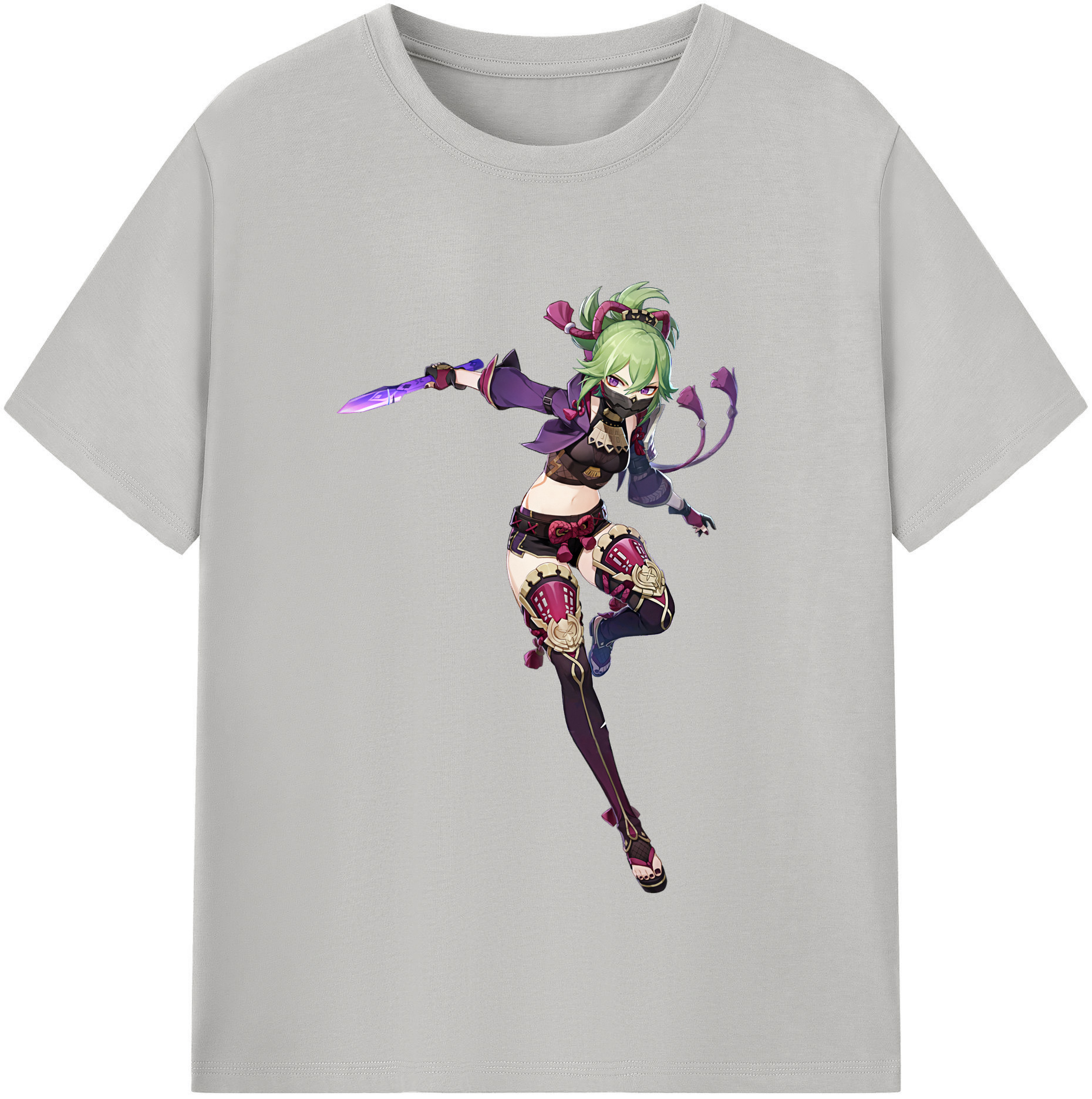げんし神  久岐忍 くき しのぶ genshin Kuki Shinobu 綿100％半袖Tシャツ（フロントプリント）