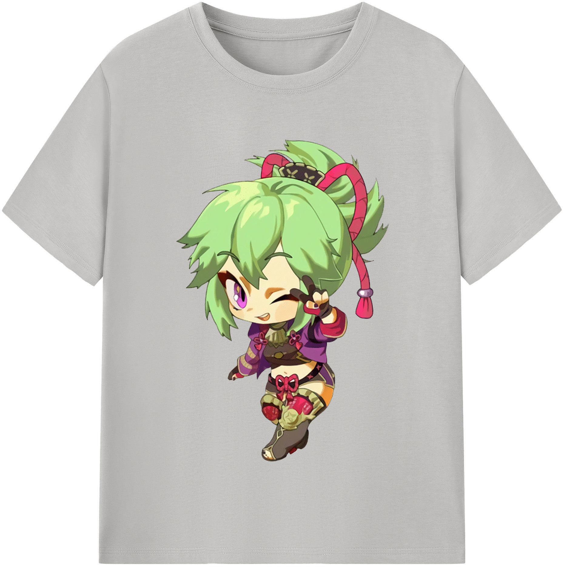 げんし神  久岐忍 くき しのぶ genshin Kuki Shinobu 綿100％半袖Tシャツ（フロントプリント）
