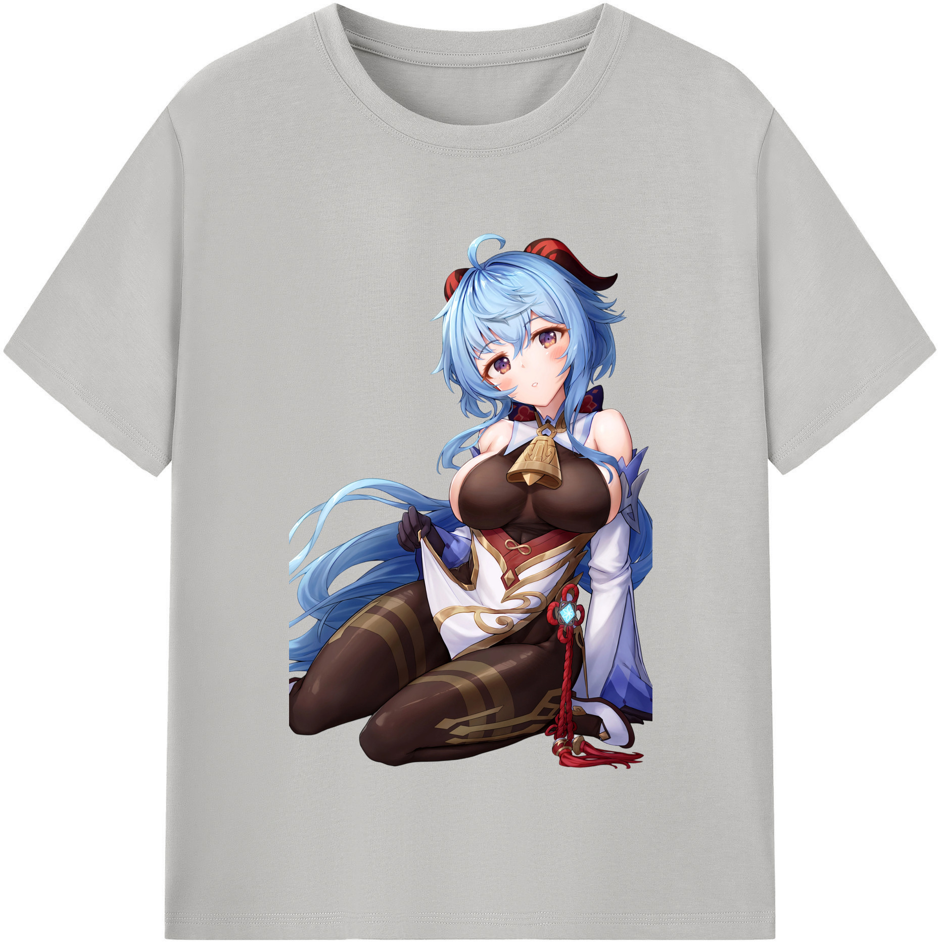 げんし神 甘雨 かんう genshin Ganyu 綿100％半袖Tシャツ（フロントプリント）