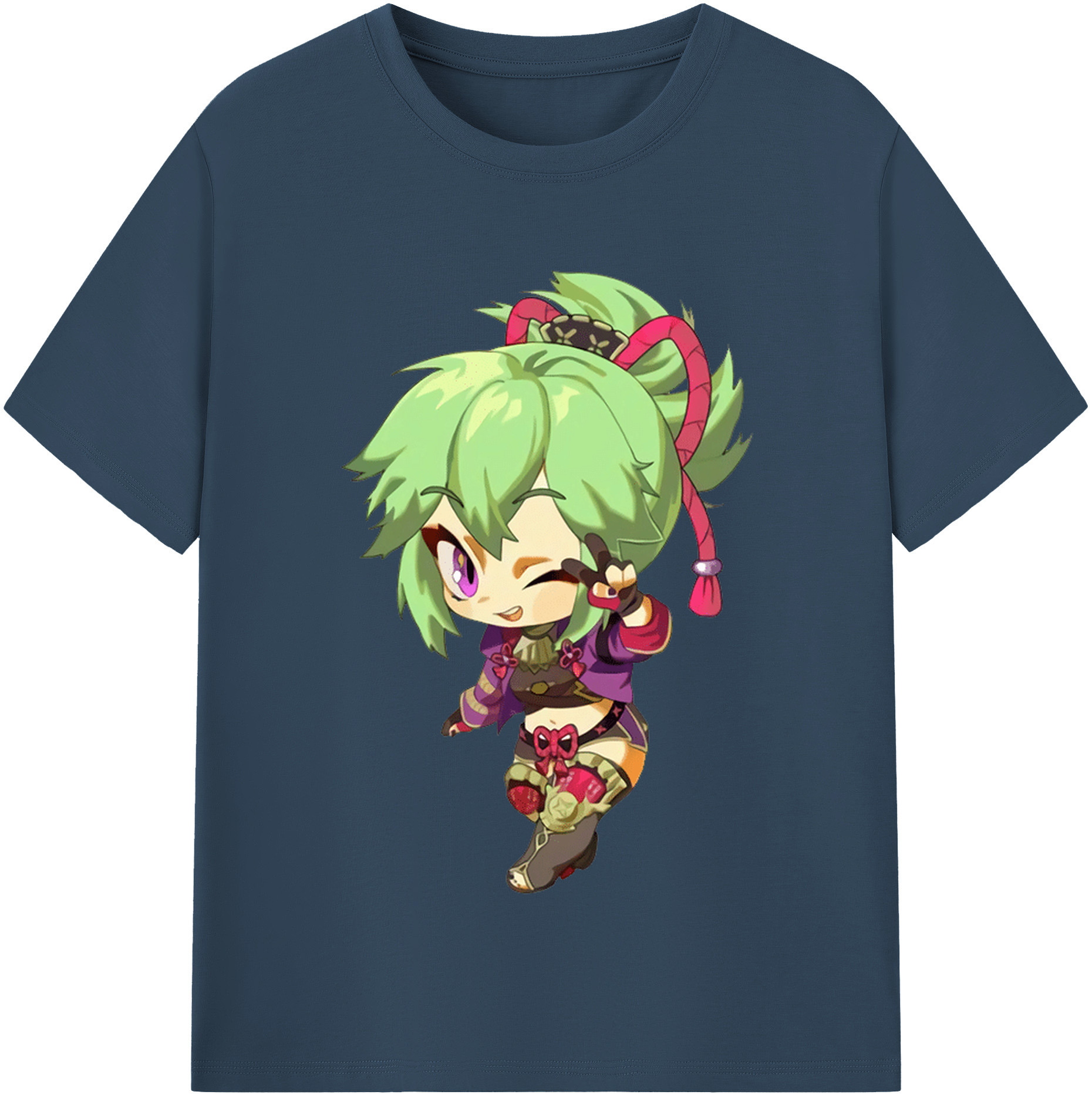 げんし神  久岐忍 くき しのぶ genshin Kuki Shinobu 綿100％半袖Tシャツ（フロントプリント）
