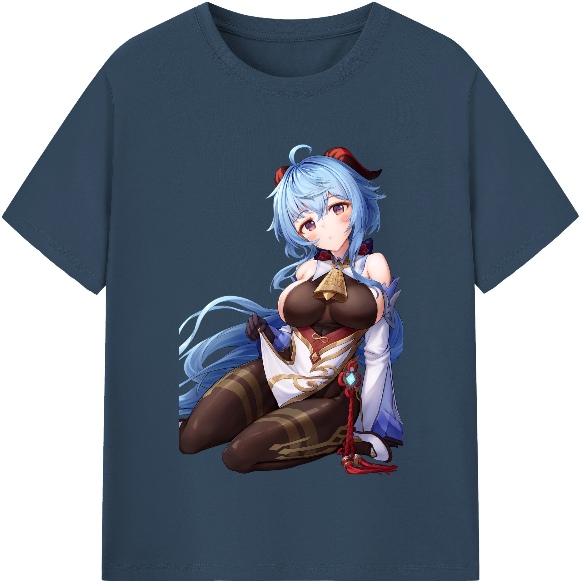 げんし神 甘雨 かんう genshin Ganyu 綿100％半袖Tシャツ（フロントプリント）