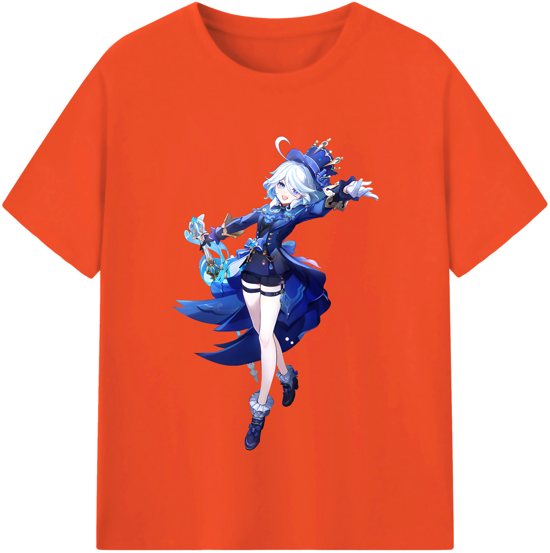げんし神 フリーナ genshin Furina 綿100％半袖Tシャツ（フロントプリント）