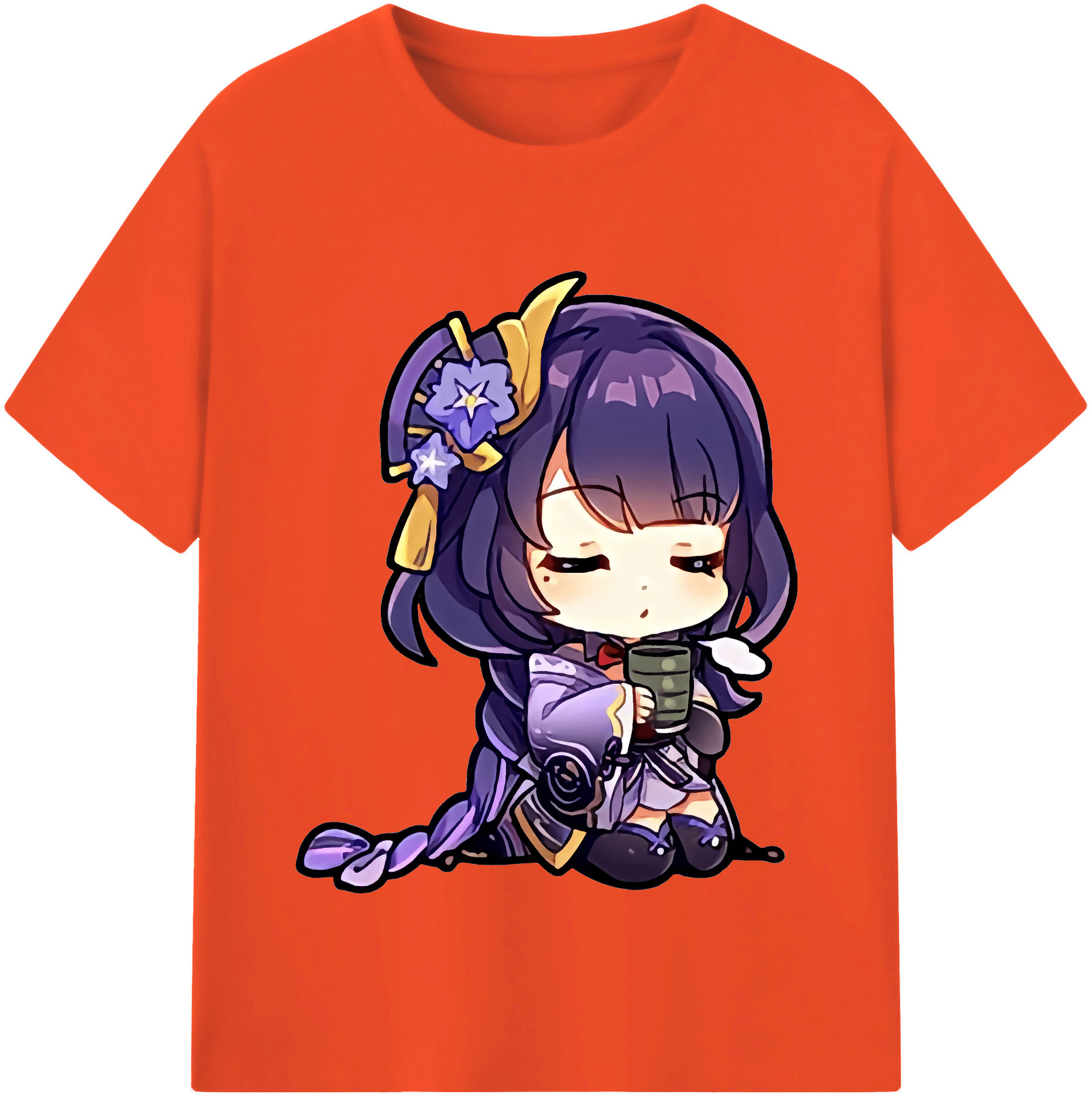 げんし神 雷電将軍 らいでんしょうぐん genshin Raiden Shogun 綿100％半袖Tシャツ（フロントプリント）
