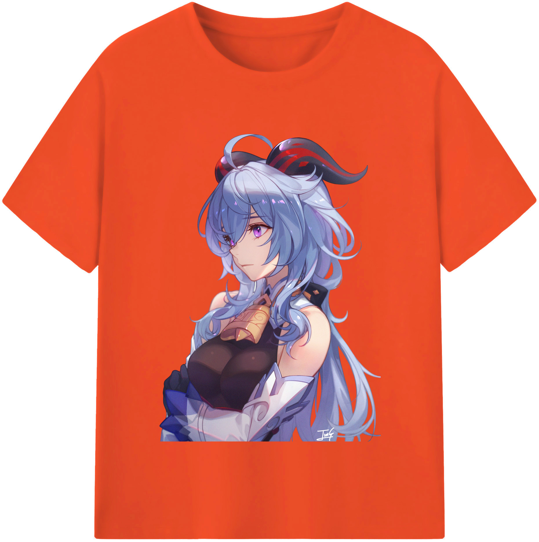 げんし神 甘雨 かんう genshin Ganyu 綿100％半袖Tシャツ（フロントプリント）