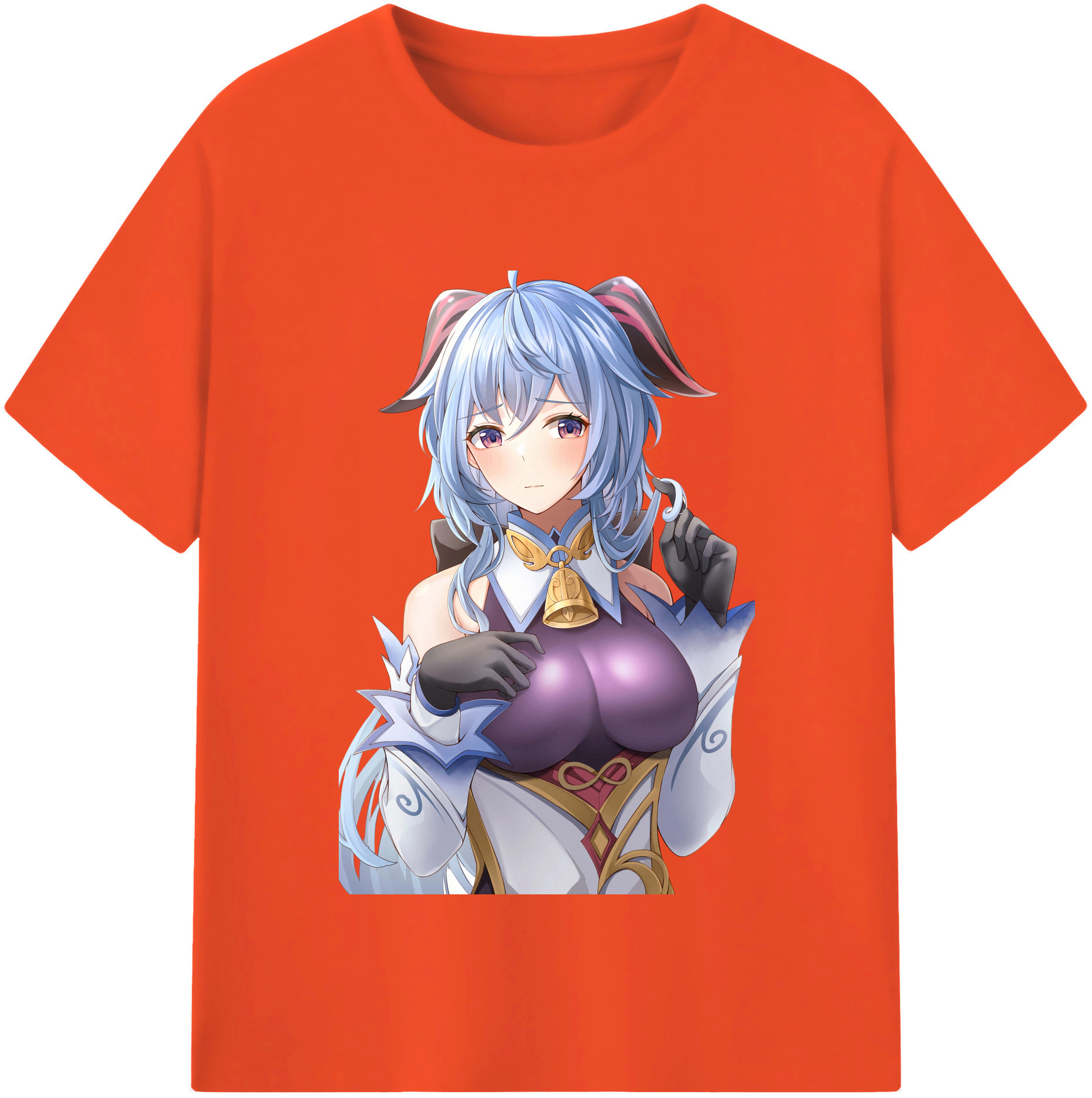 げんし神 甘雨 かんう genshin Ganyu 綿100％半袖Tシャツ（フロントプリント）