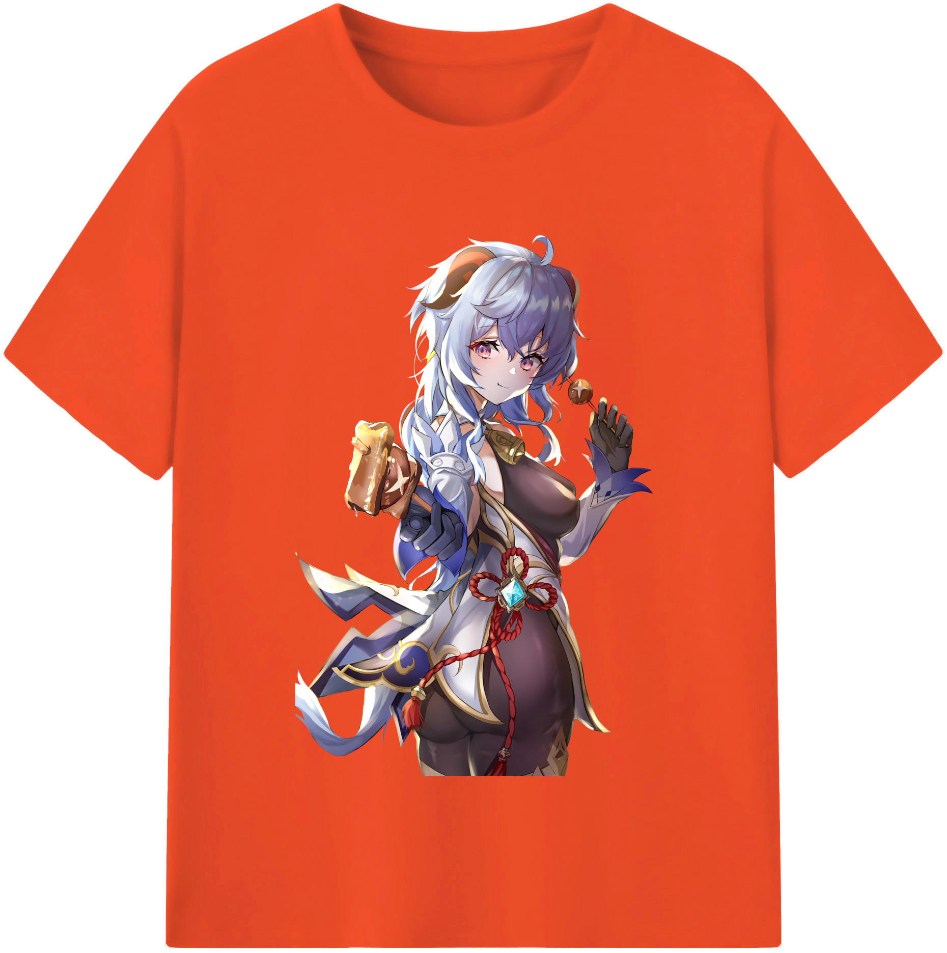 げんし神 甘雨 かんう genshin Ganyu 綿100％半袖Tシャツ（フロントプリント）