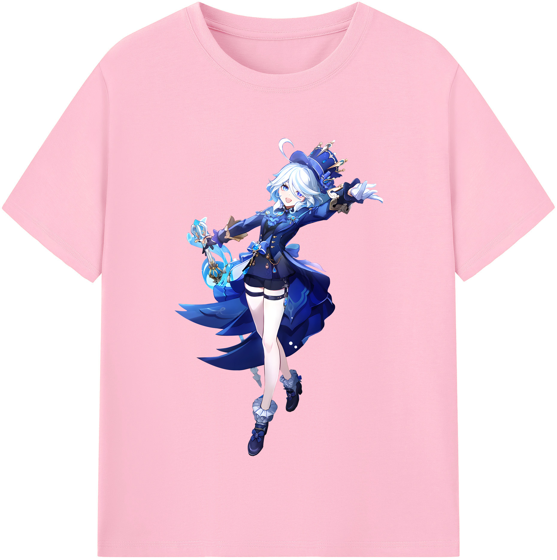 げんし神 フリーナ genshin Furina 綿100％半袖Tシャツ（フロントプリント）