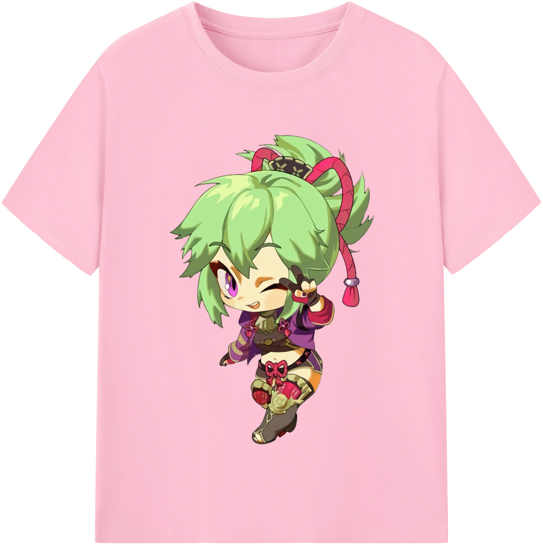 げんし神  久岐忍 くき しのぶ genshin Kuki Shinobu 綿100％半袖Tシャツ（フロントプリント）